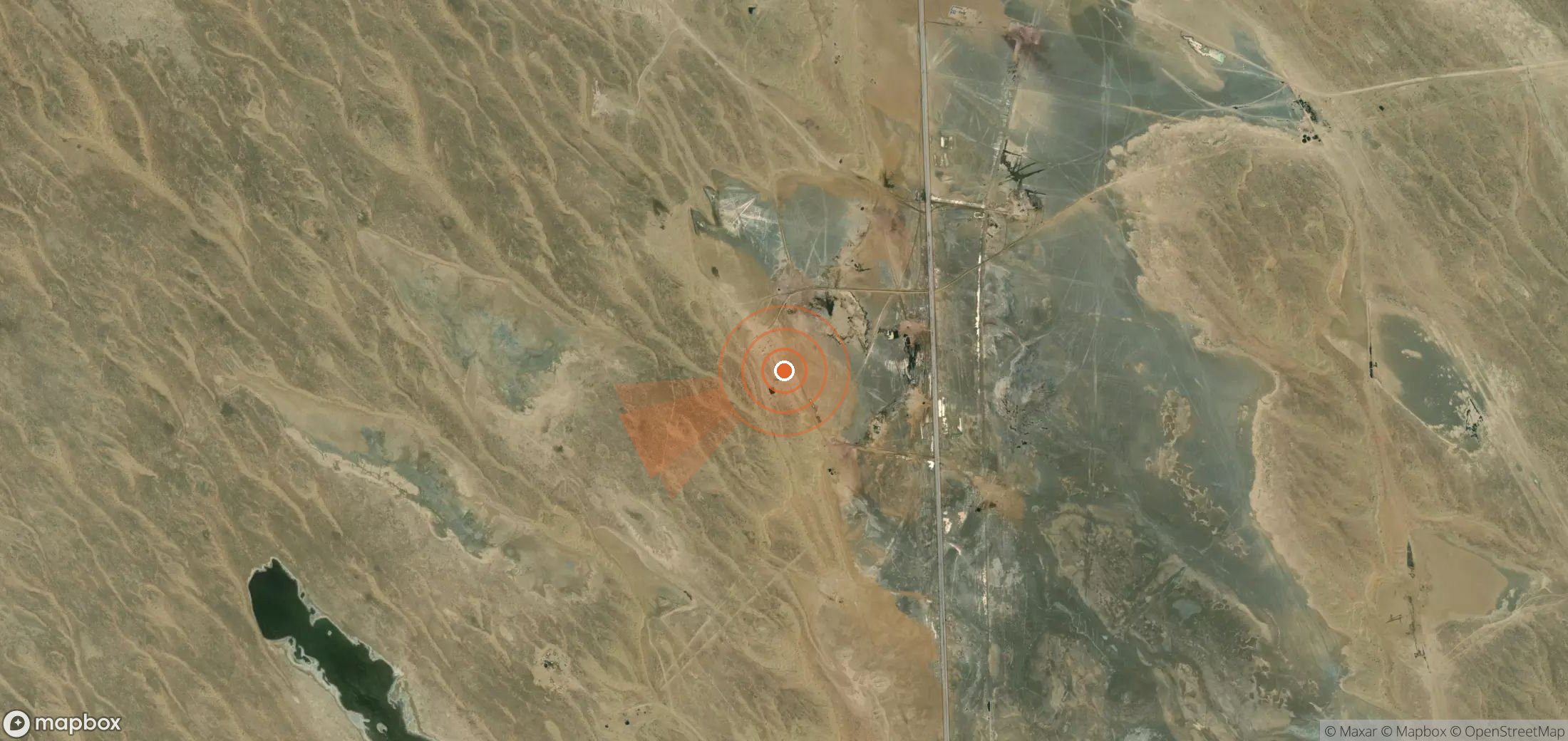 Satellite map of methane plume locations in Turkmenistan
