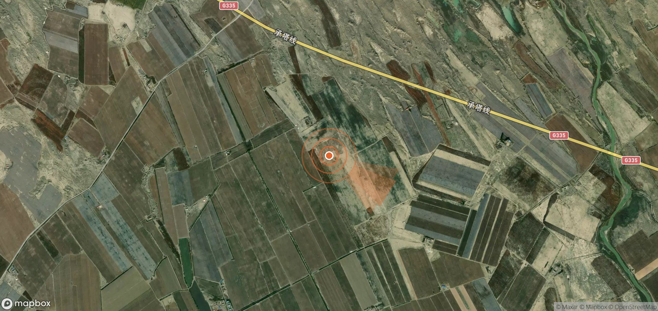 Satellite map of methane plume locations in China