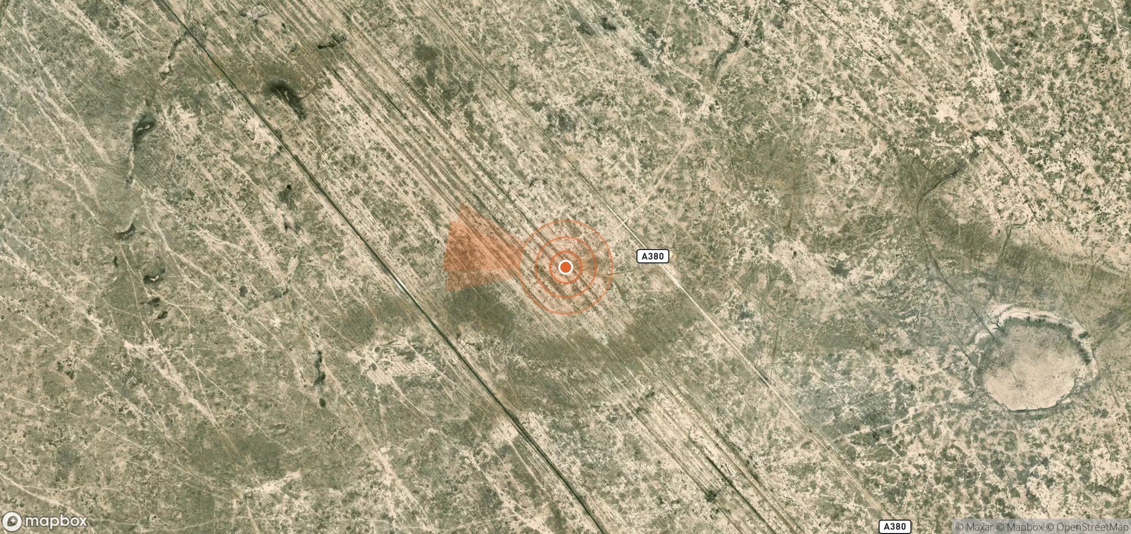 Mapa satelital de plumas de metano en Uzbekistán