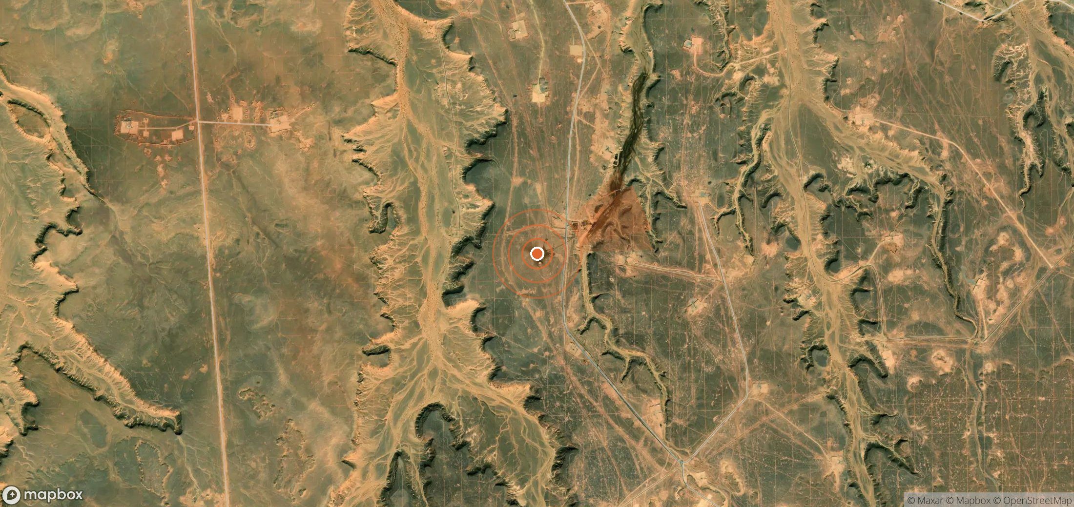 Mapa satelital de plumas de metano en Argelia