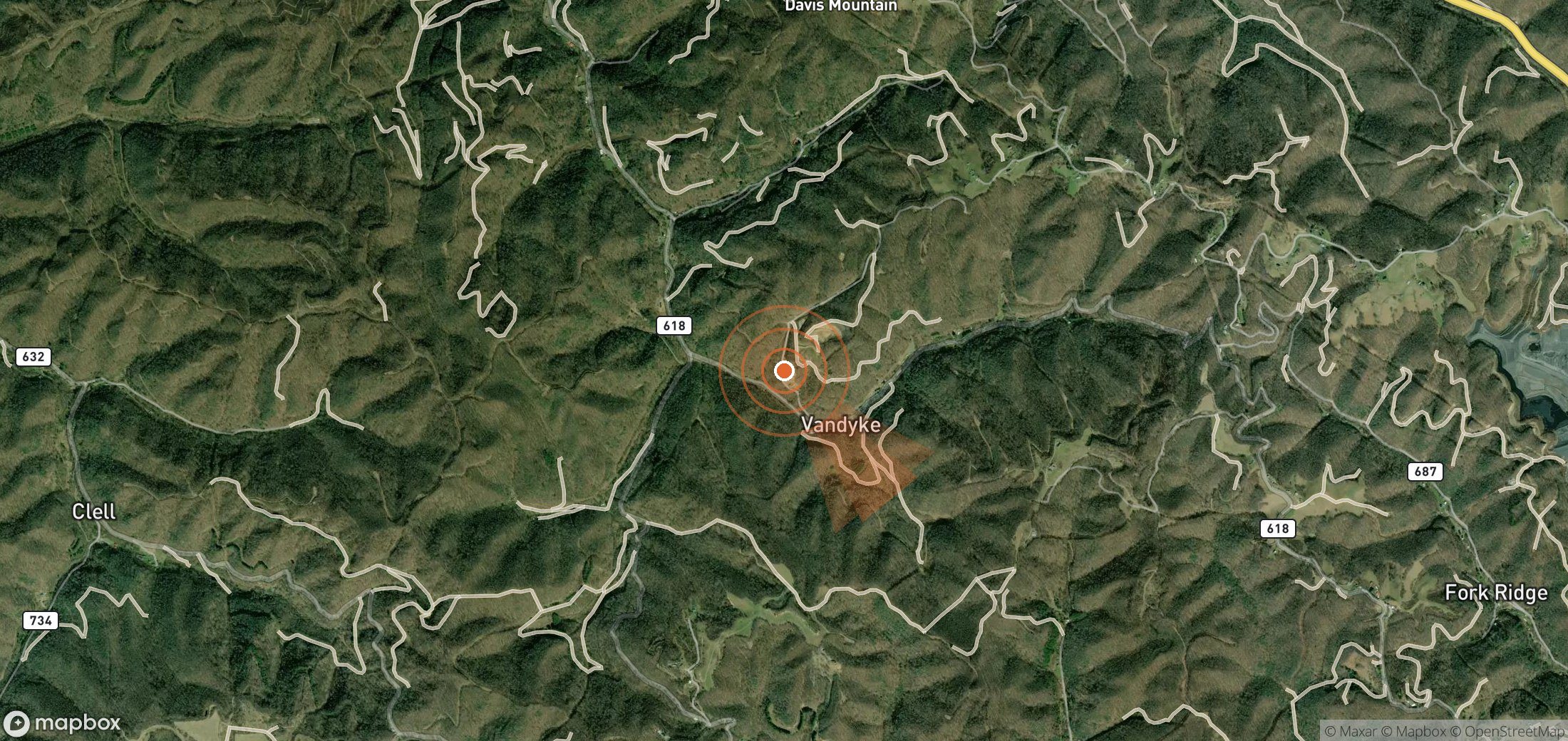 Mapa satelital de plumas de metano en Estados Unidos