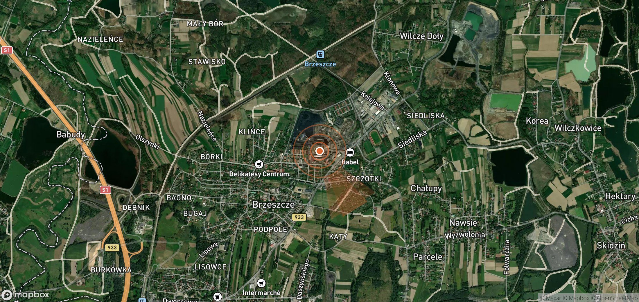 Mapa satelital de plumas de metano en Polonia
