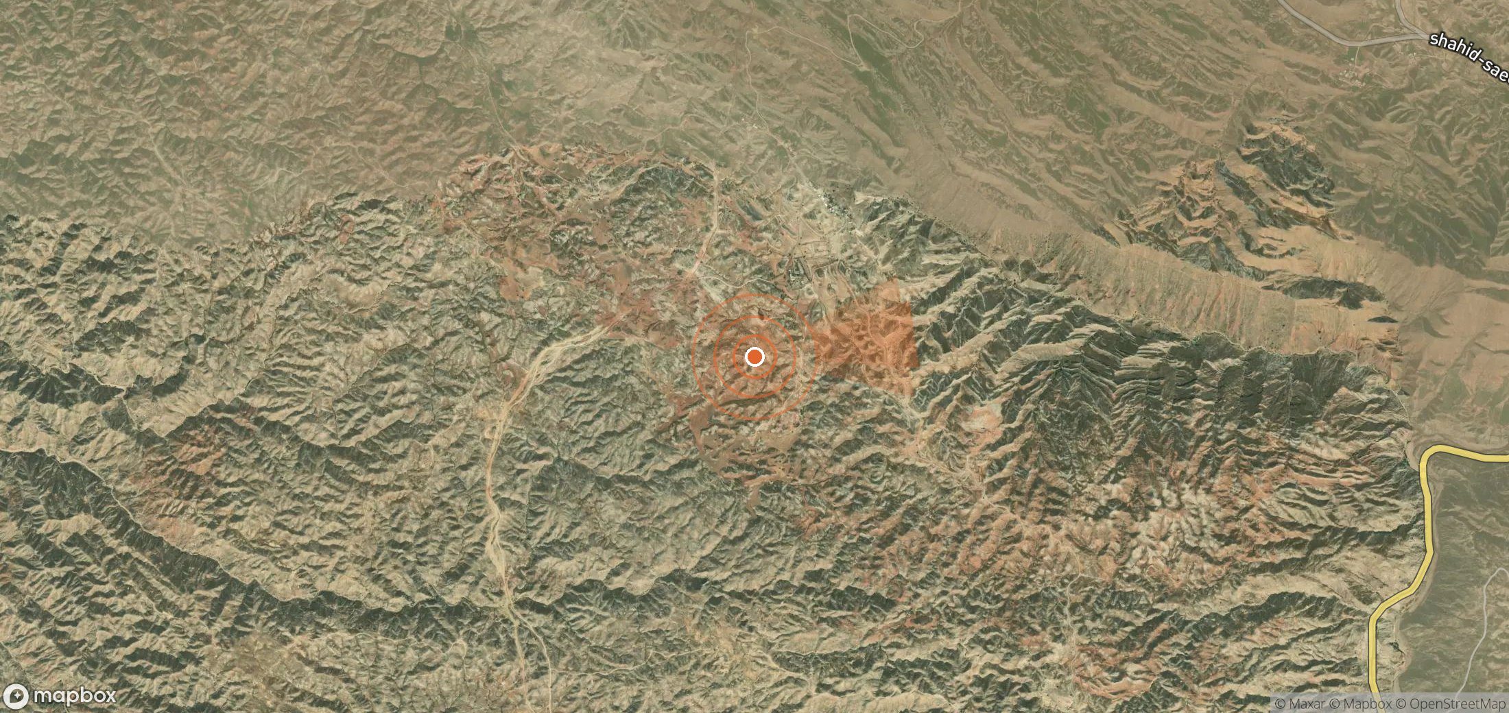 Mapa satelital de plumas de metano en Irán