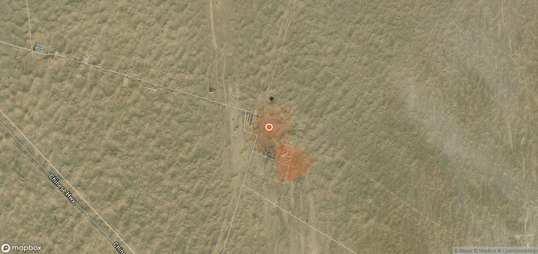 Satellite map of methane plume locations in Turkmenistan