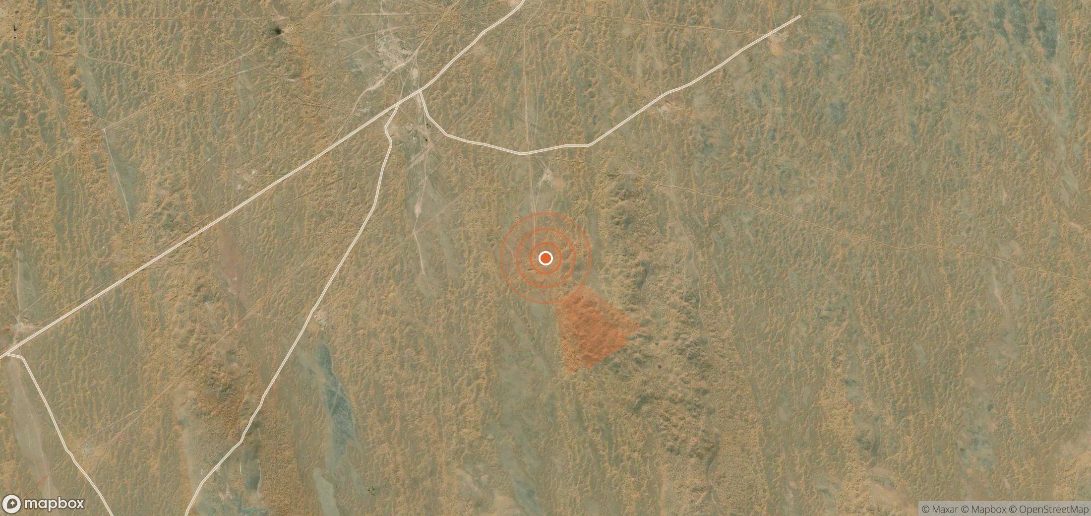 Satellite map of methane plume locations in Turkmenistan