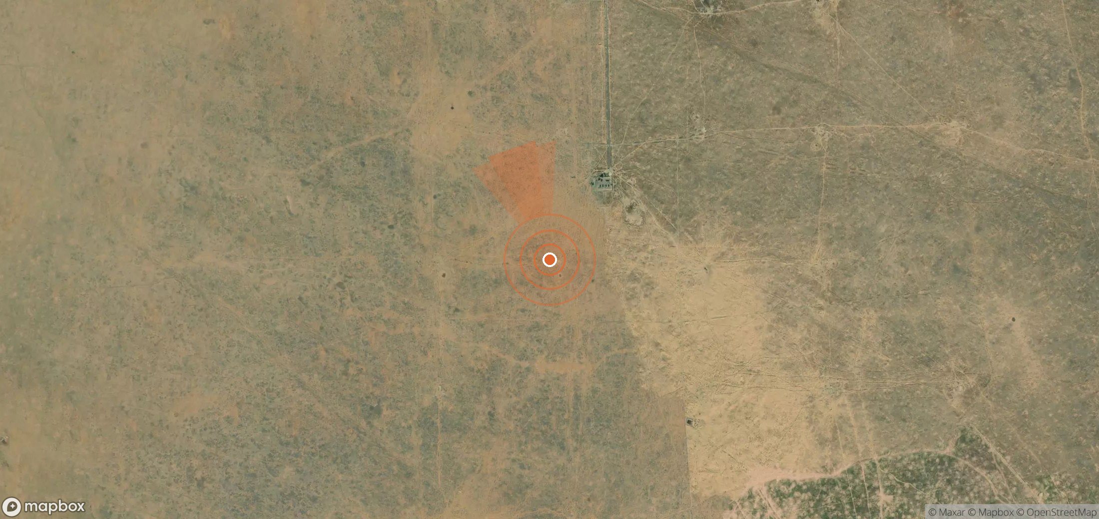 Mapa satelital de plumas de metano en Turkmenistán
