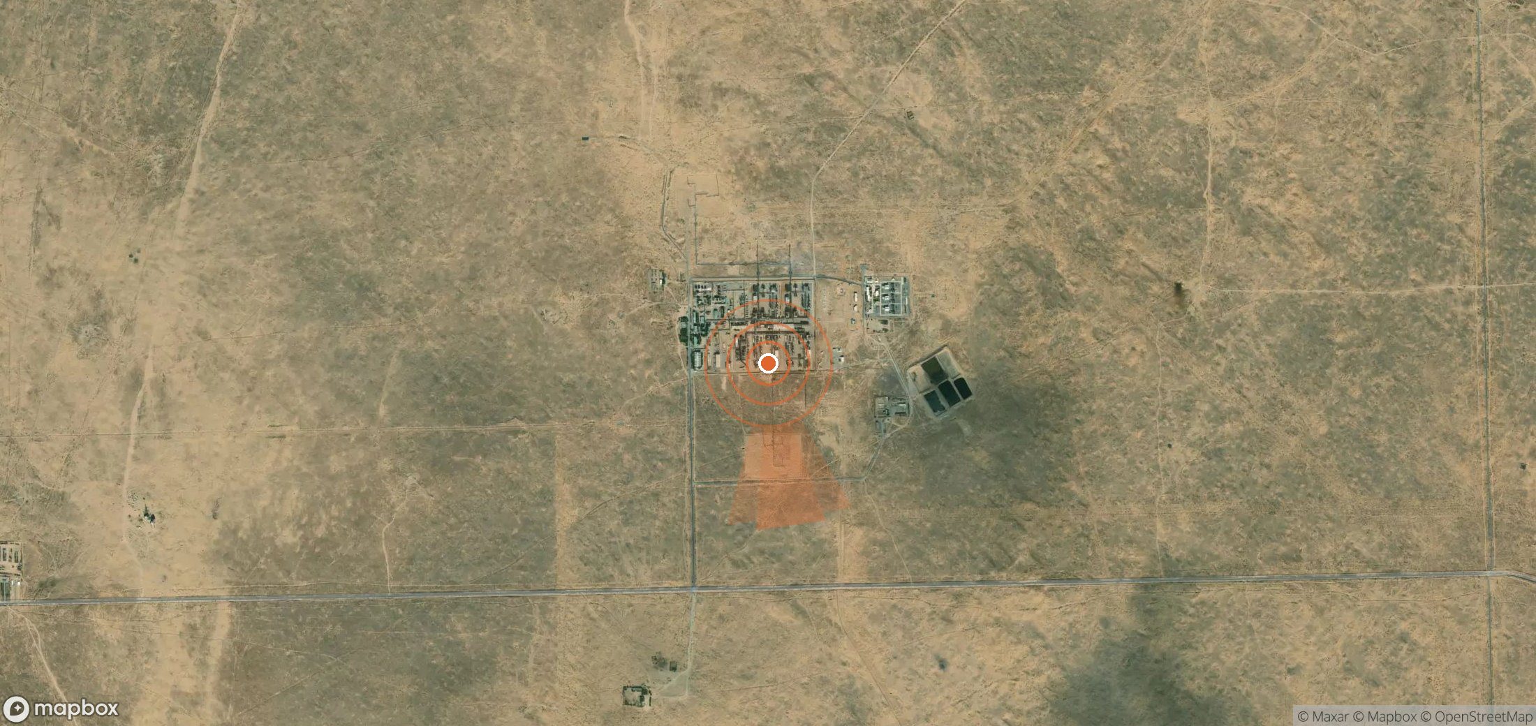 Satellite map of methane plume locations in Turkmenistan