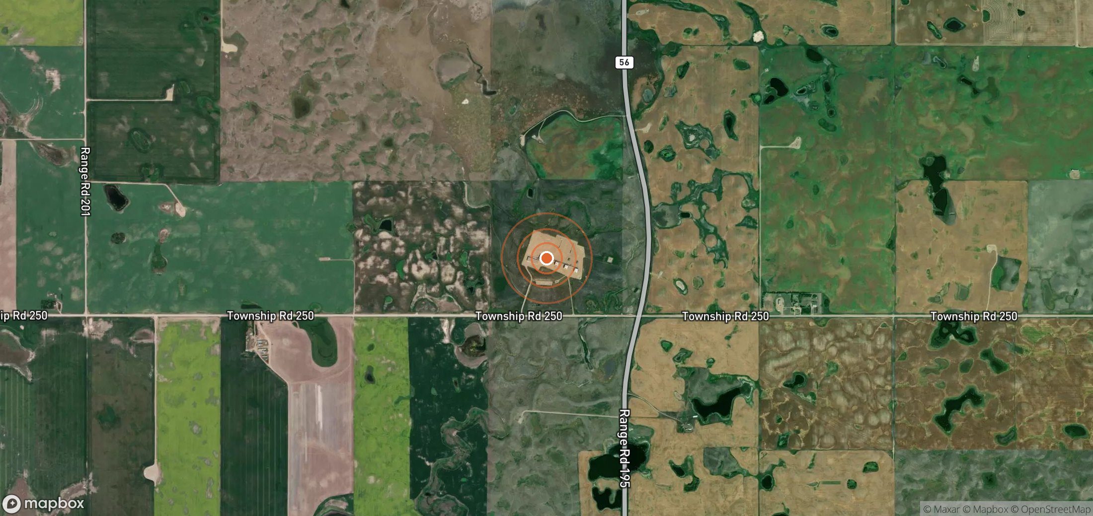 Satellite map of methane plume locations in Canada