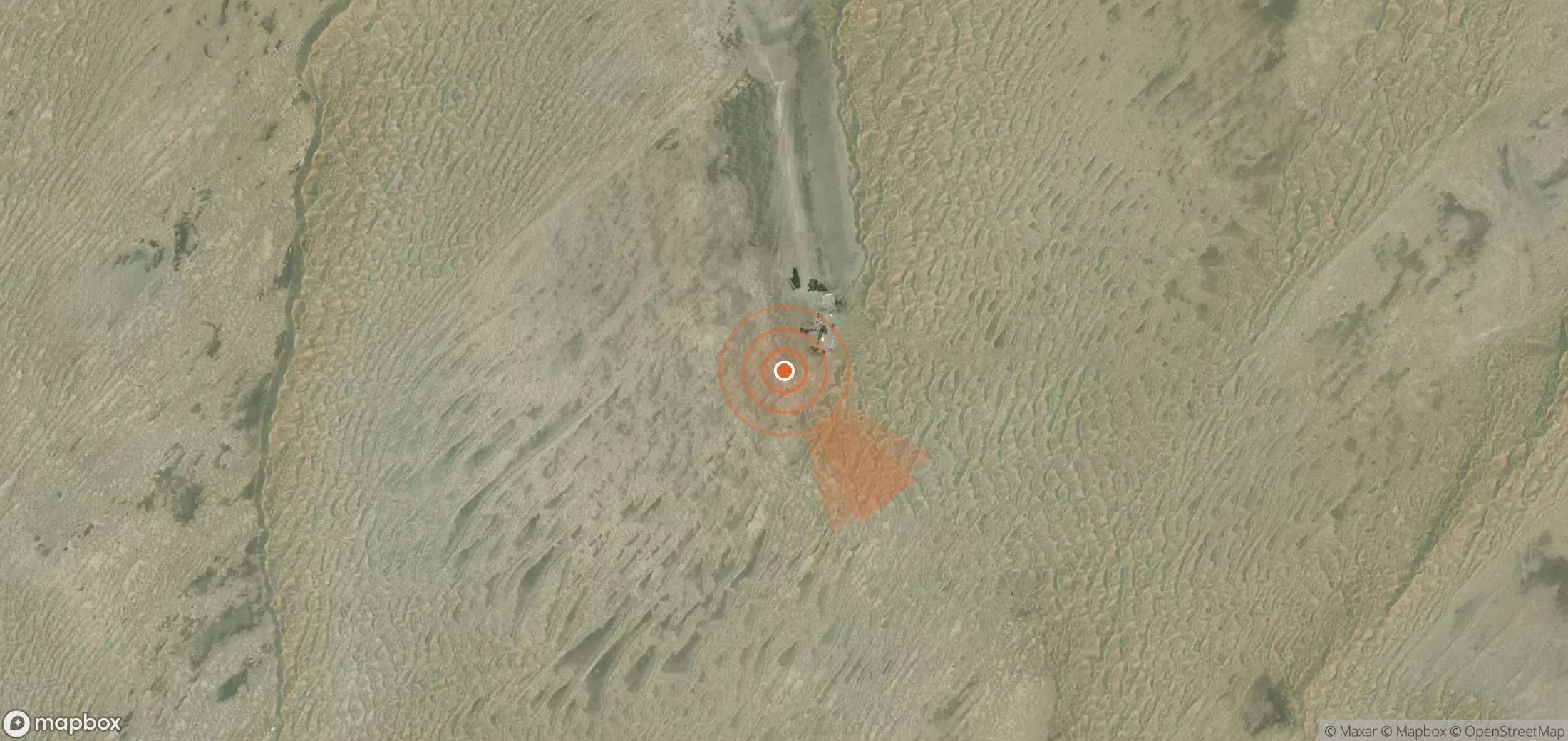 Mapa satelital de plumas de metano en Turkmenistán