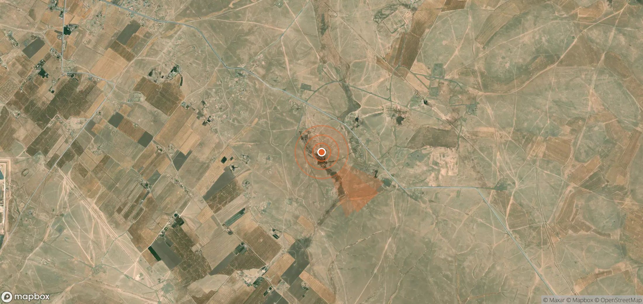 Mapa satelital de plumas de metano en Siria