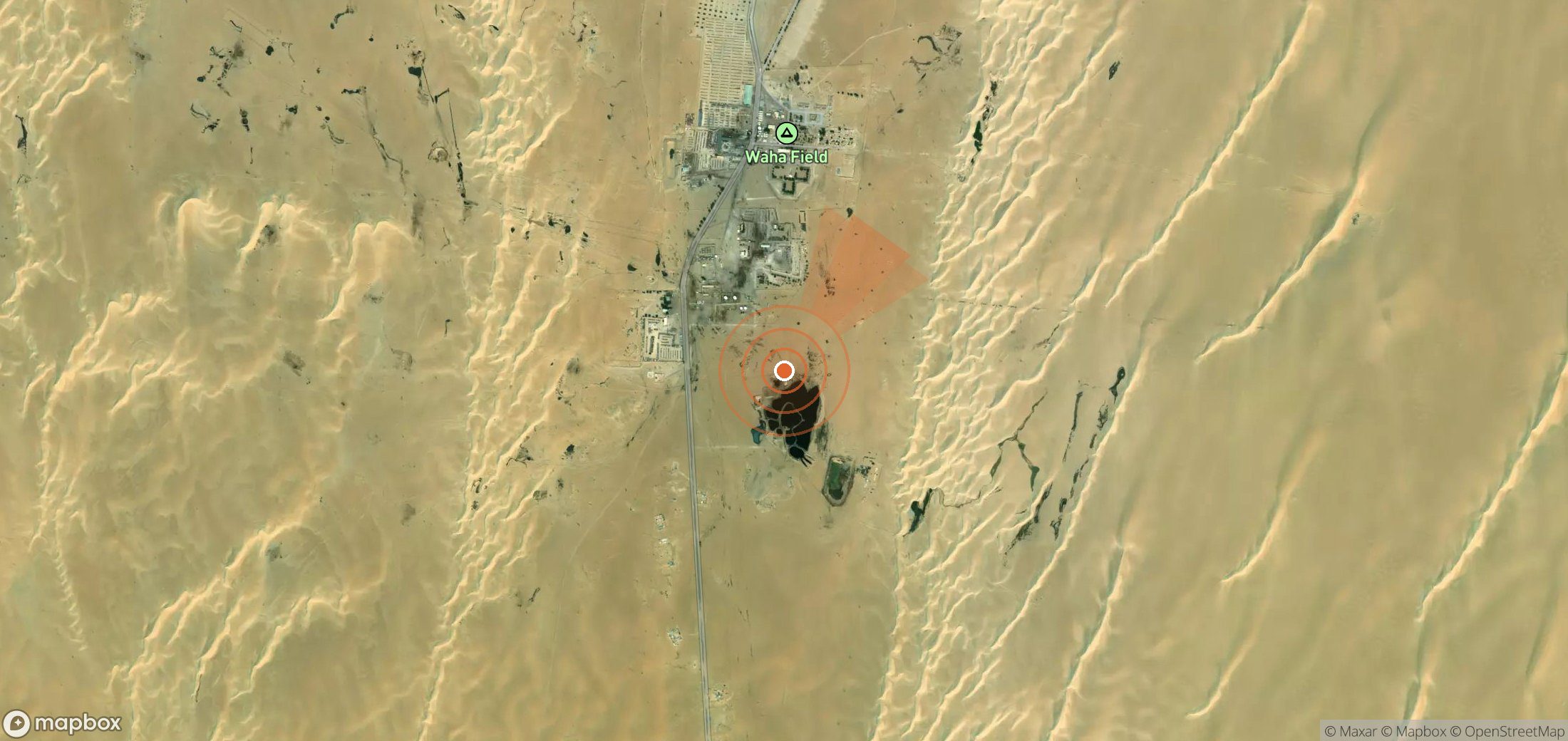 Mapa satelital de plumas de metano en Libia