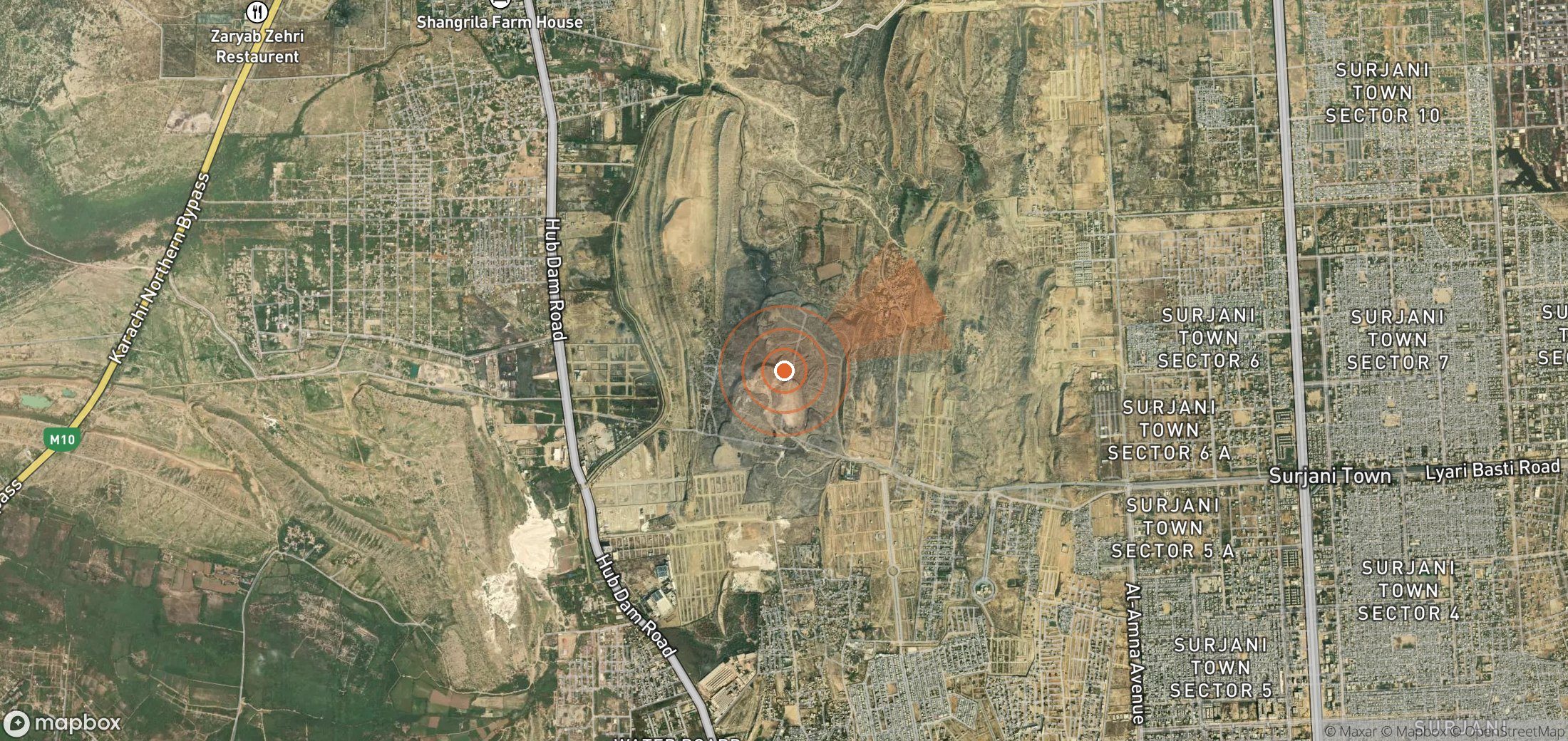 Satellite map of methane plume locations in Pakistan