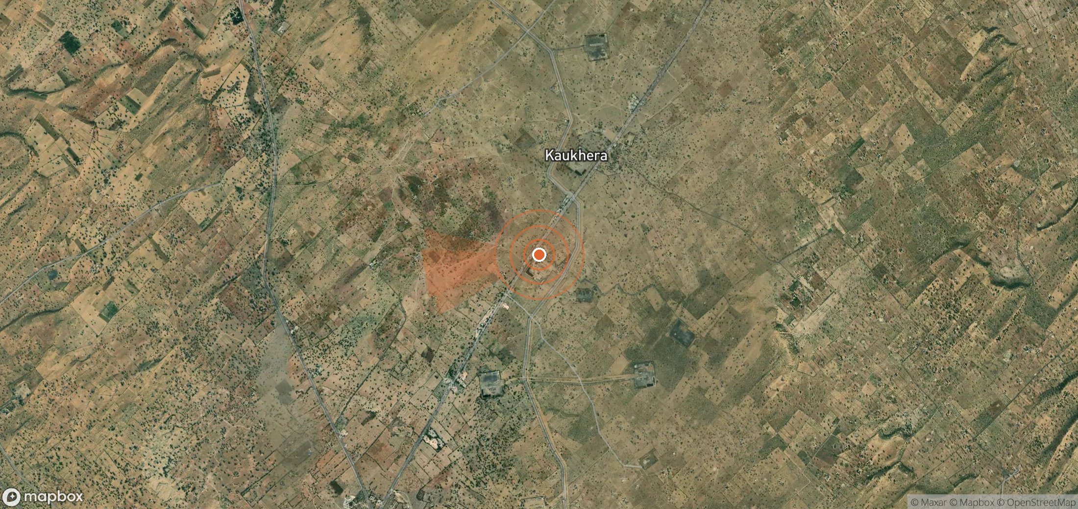 Satellite map of methane plume locations in India