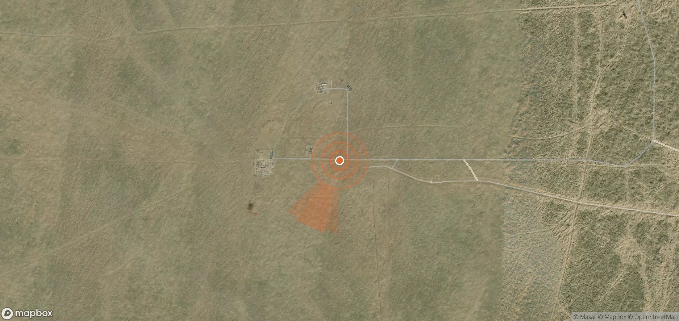 Satellite map of methane plume locations in Turkmenistan