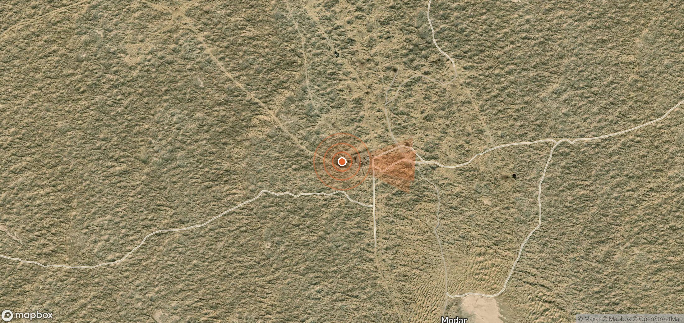 Satellite map of methane plume locations in Turkmenistan