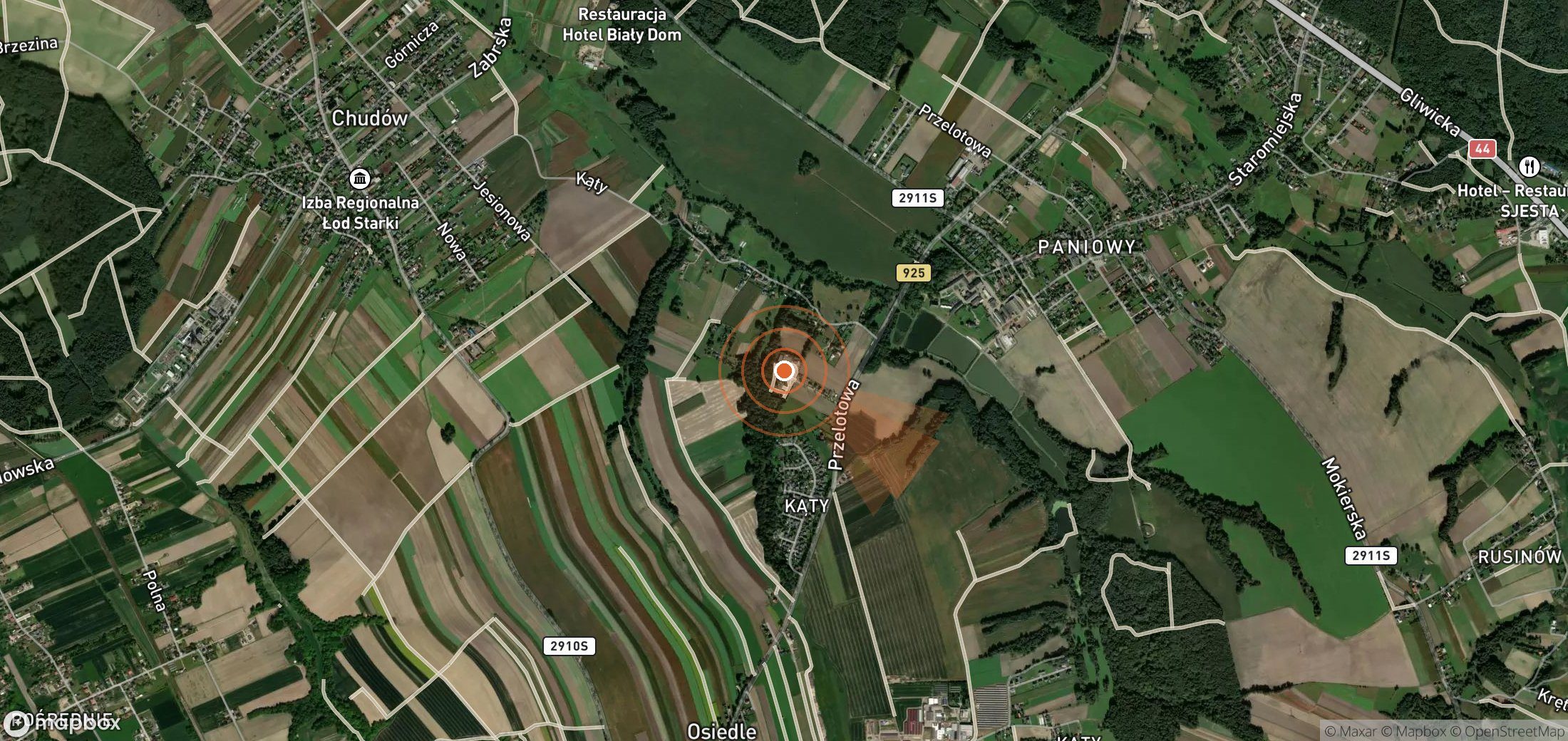 Satellite map of methane plume locations in Poland