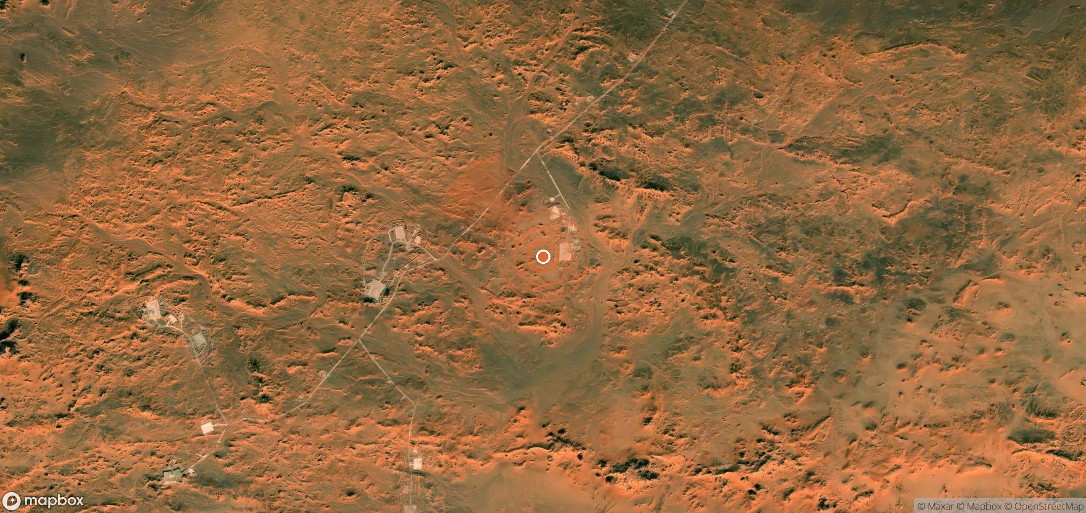 Mapa satelital de plumas de metano en Argelia