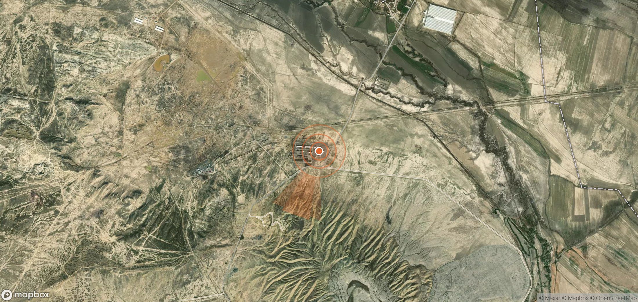 Mapa satelital de plumas de metano en Azerbaiyán