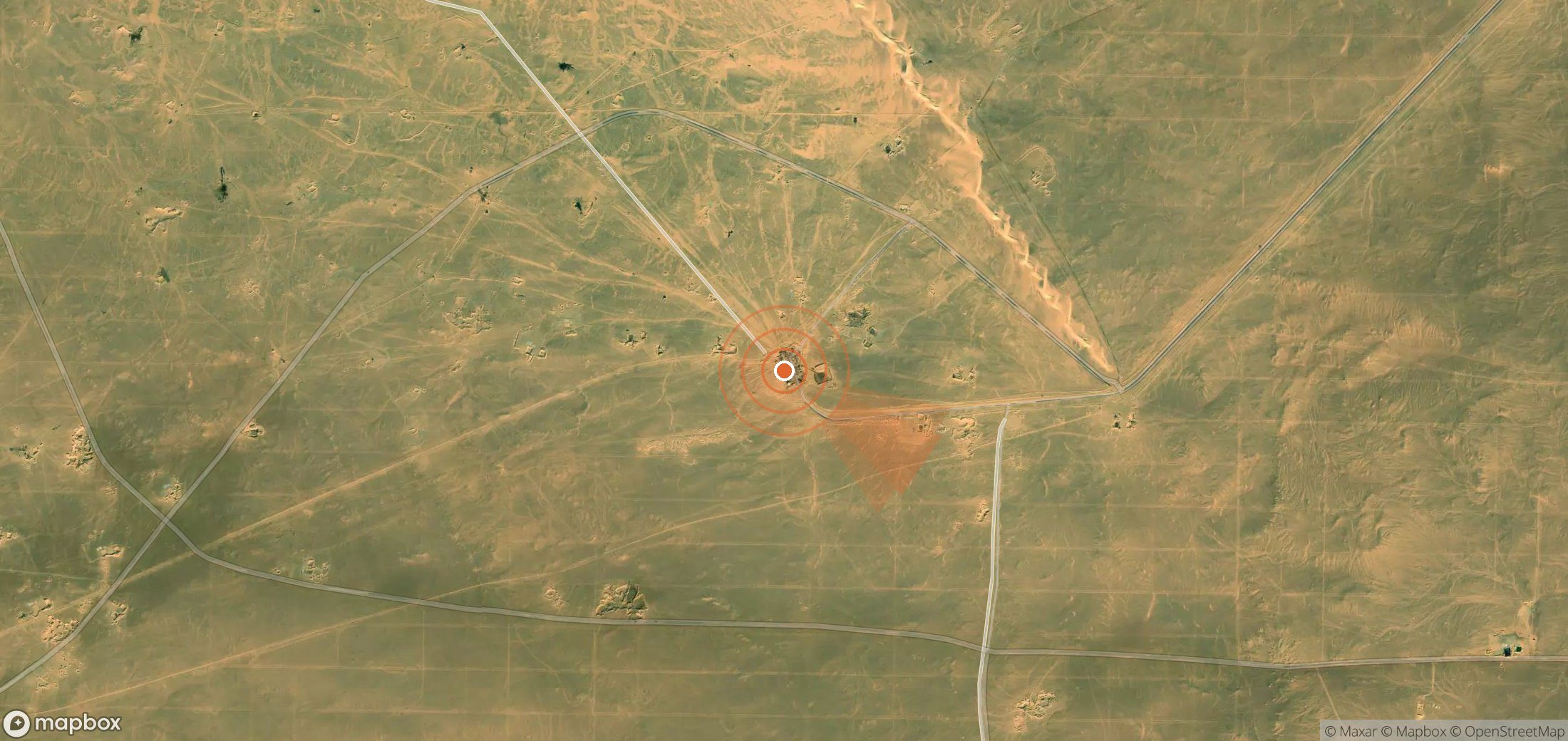 Satellite map of methane plume locations in Egypt