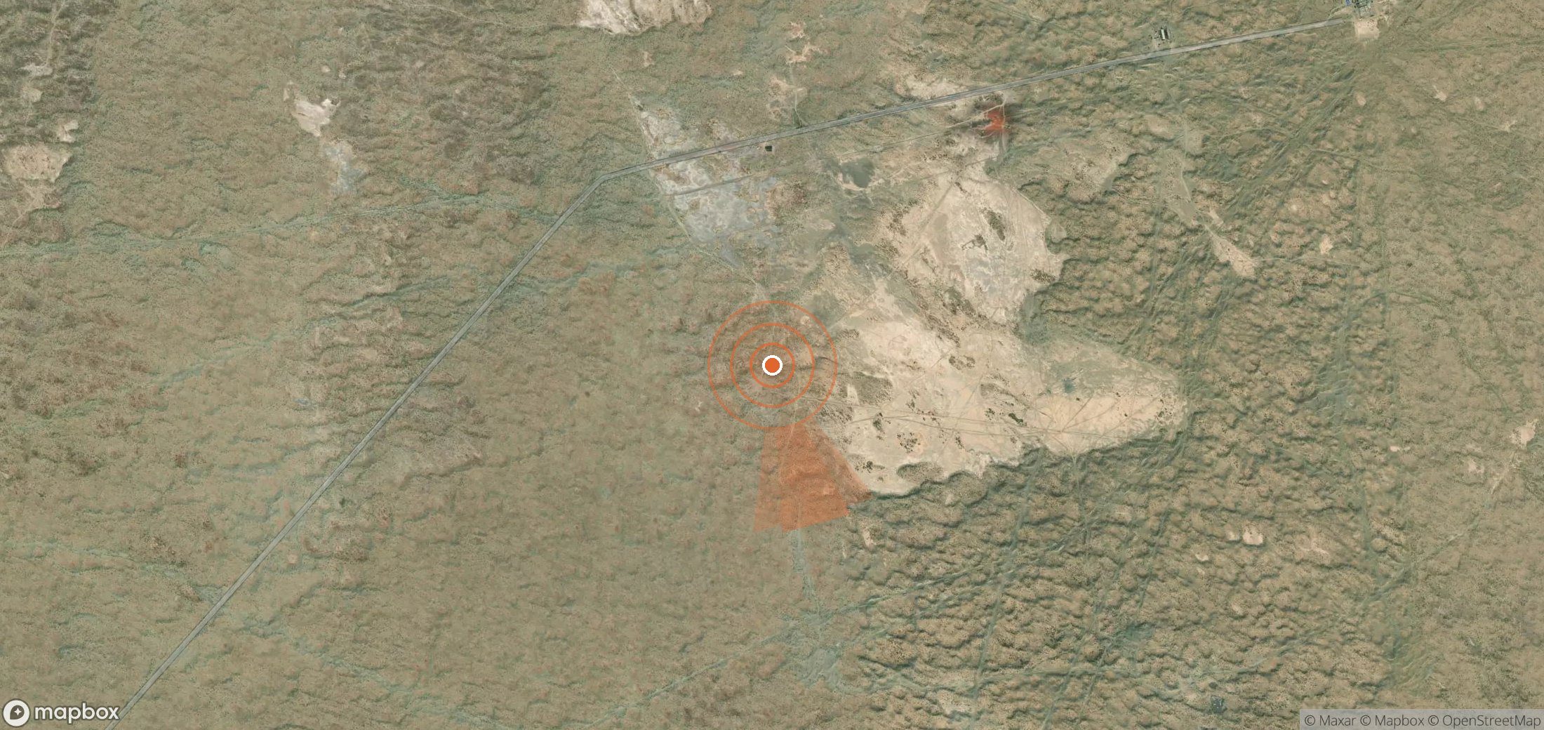 Satellite map of methane plume locations in Turkmenistan