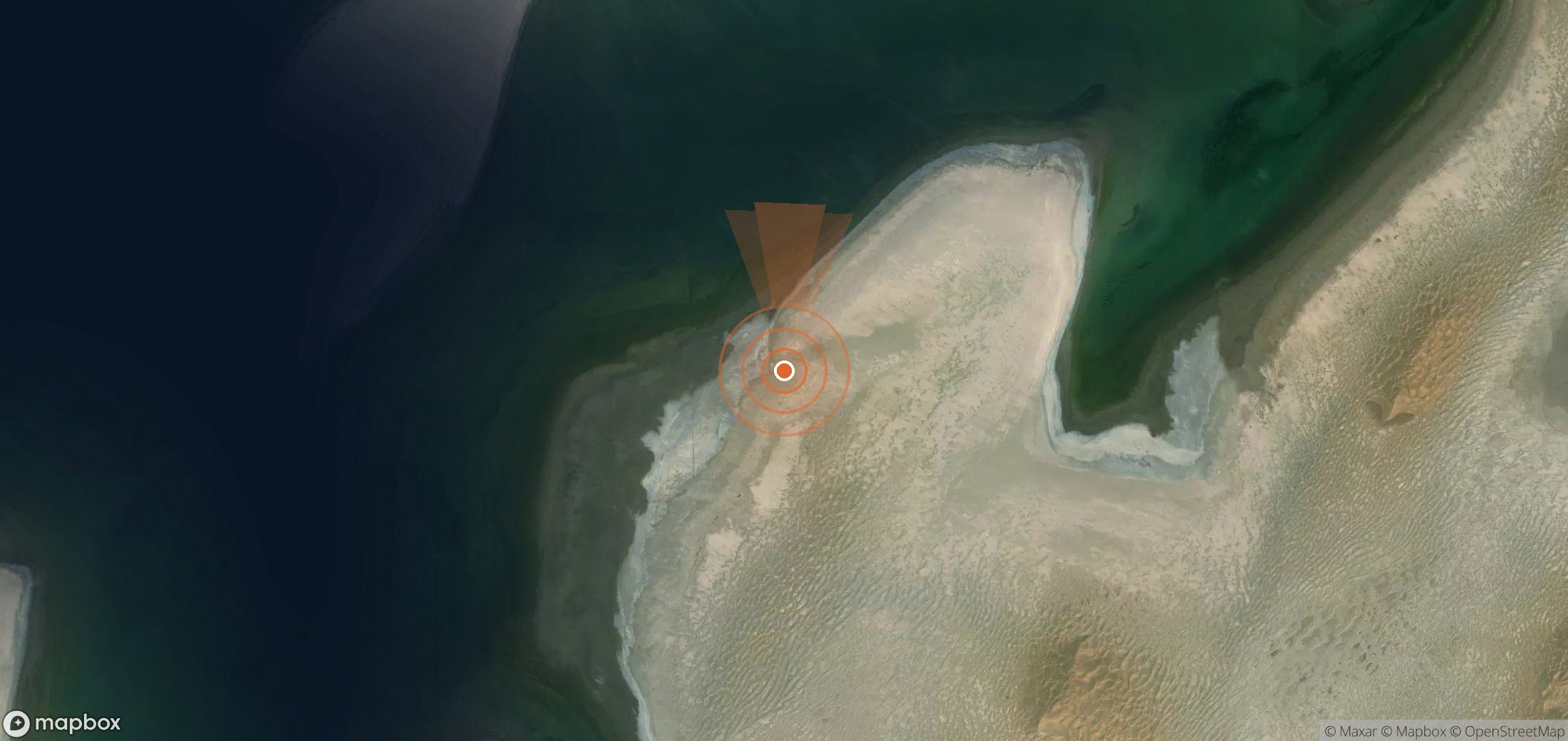 Mapa satelital de plumas de metano en Turkmenistán