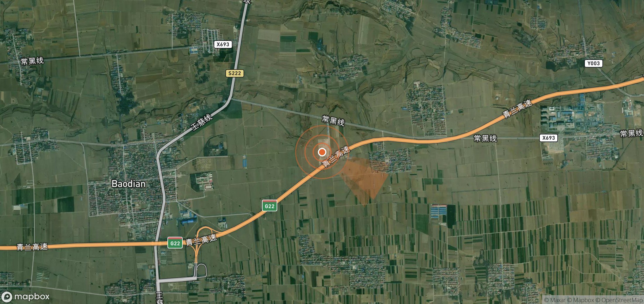 Satellite map of methane plume locations in China