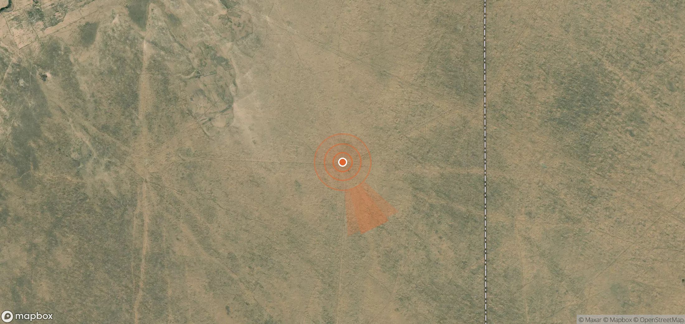 Mapa satelital de plumas de metano en Turkmenistán