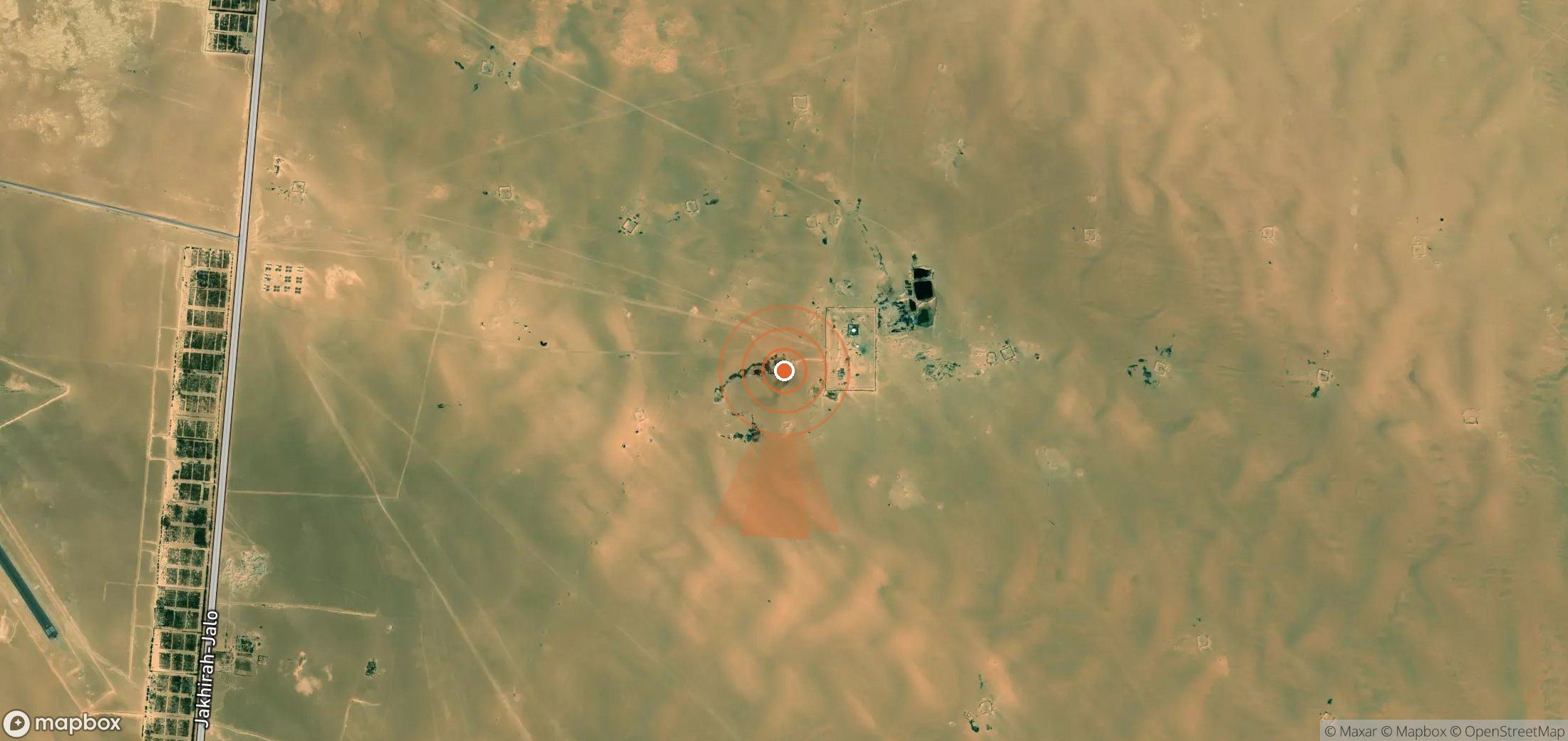 Satellite map of methane plume locations in Libya