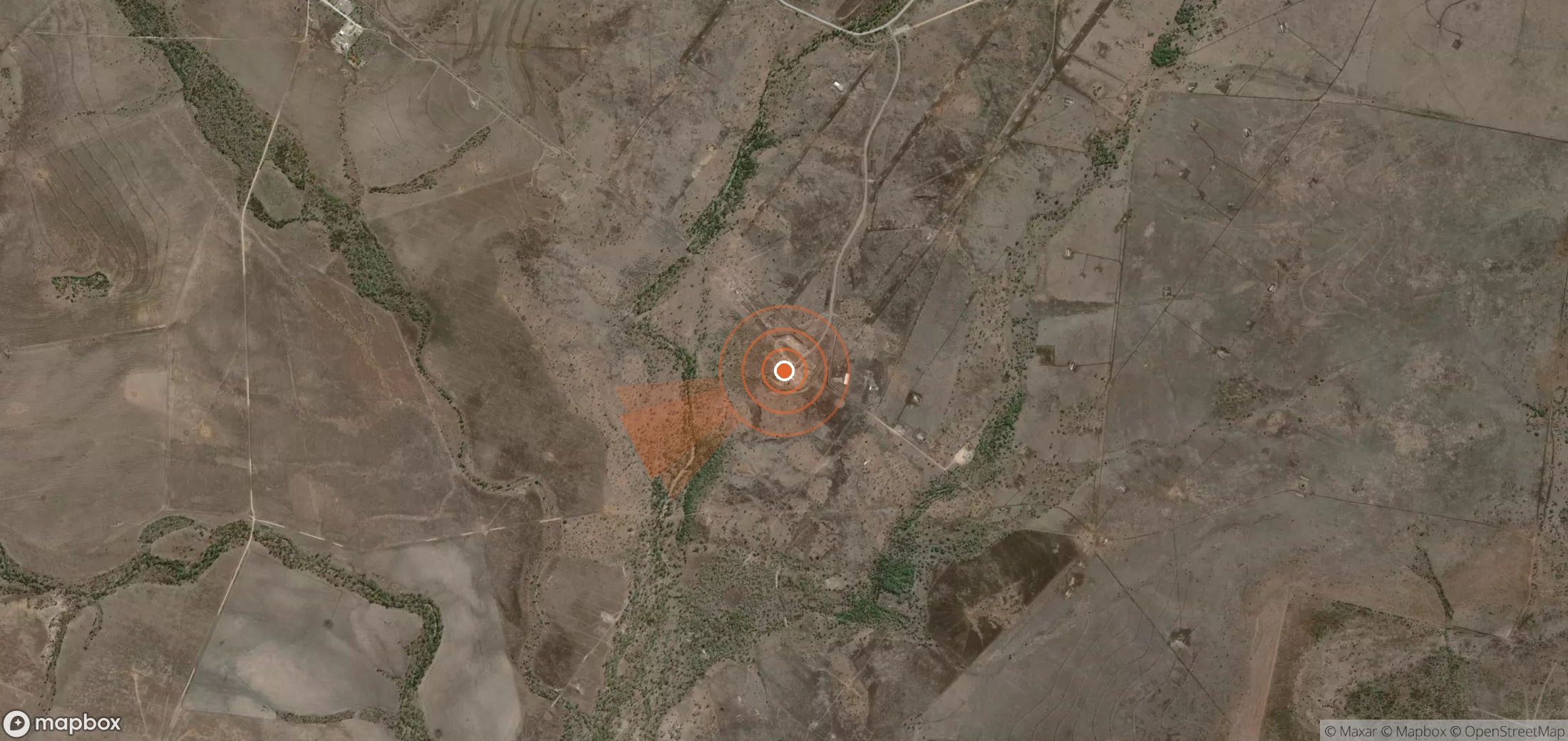 Satellite map of methane plume locations in Australia
