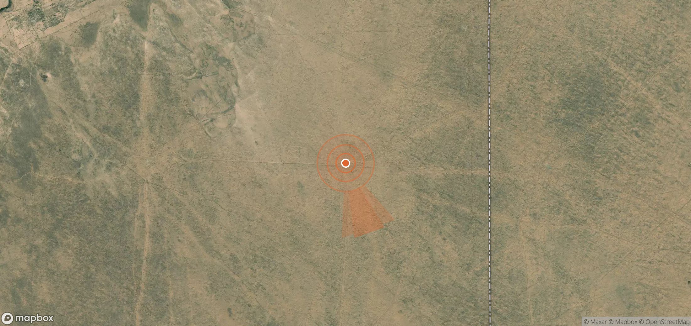 Mapa satelital de plumas de metano en Turkmenistán