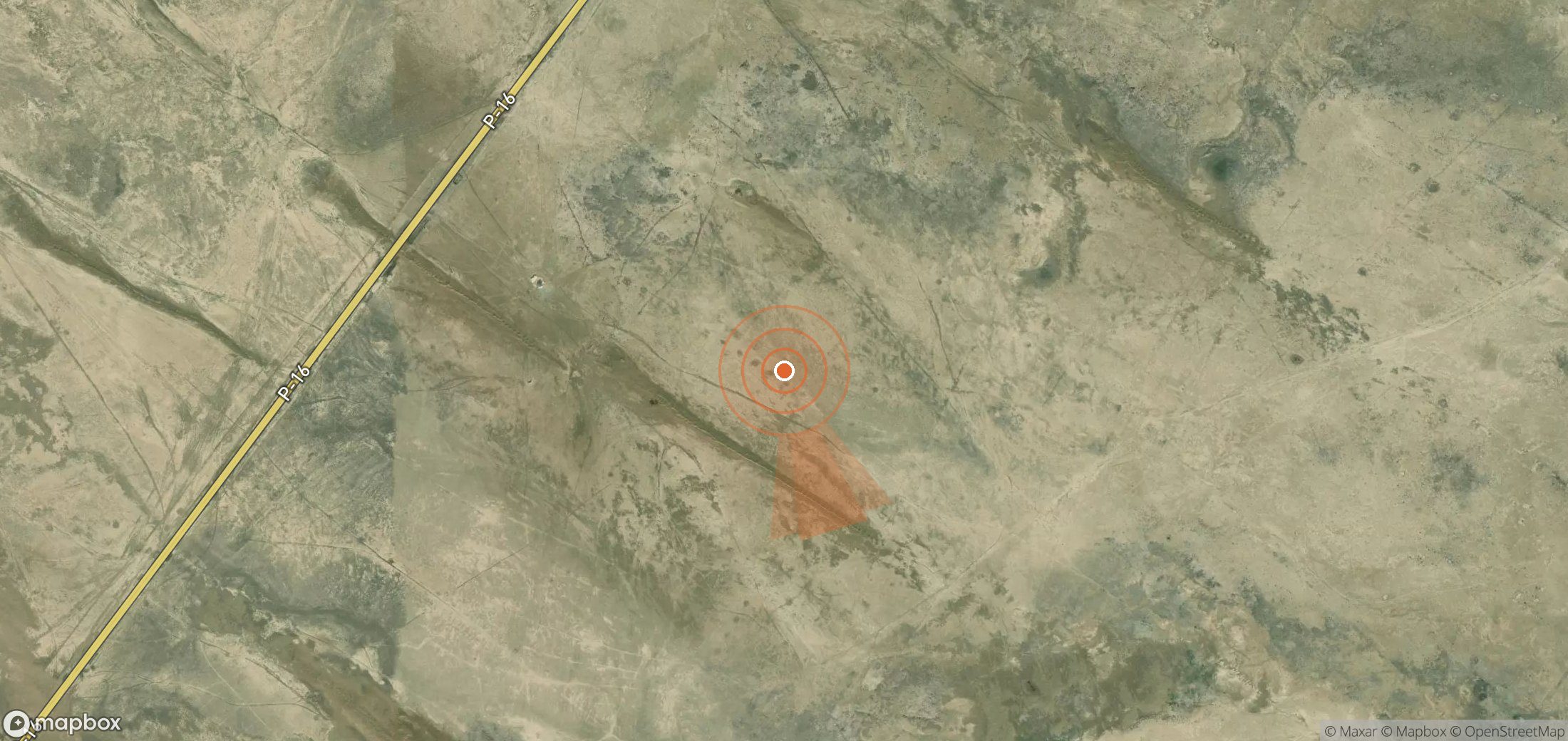 Satellite map of methane plume locations in Turkmenistan