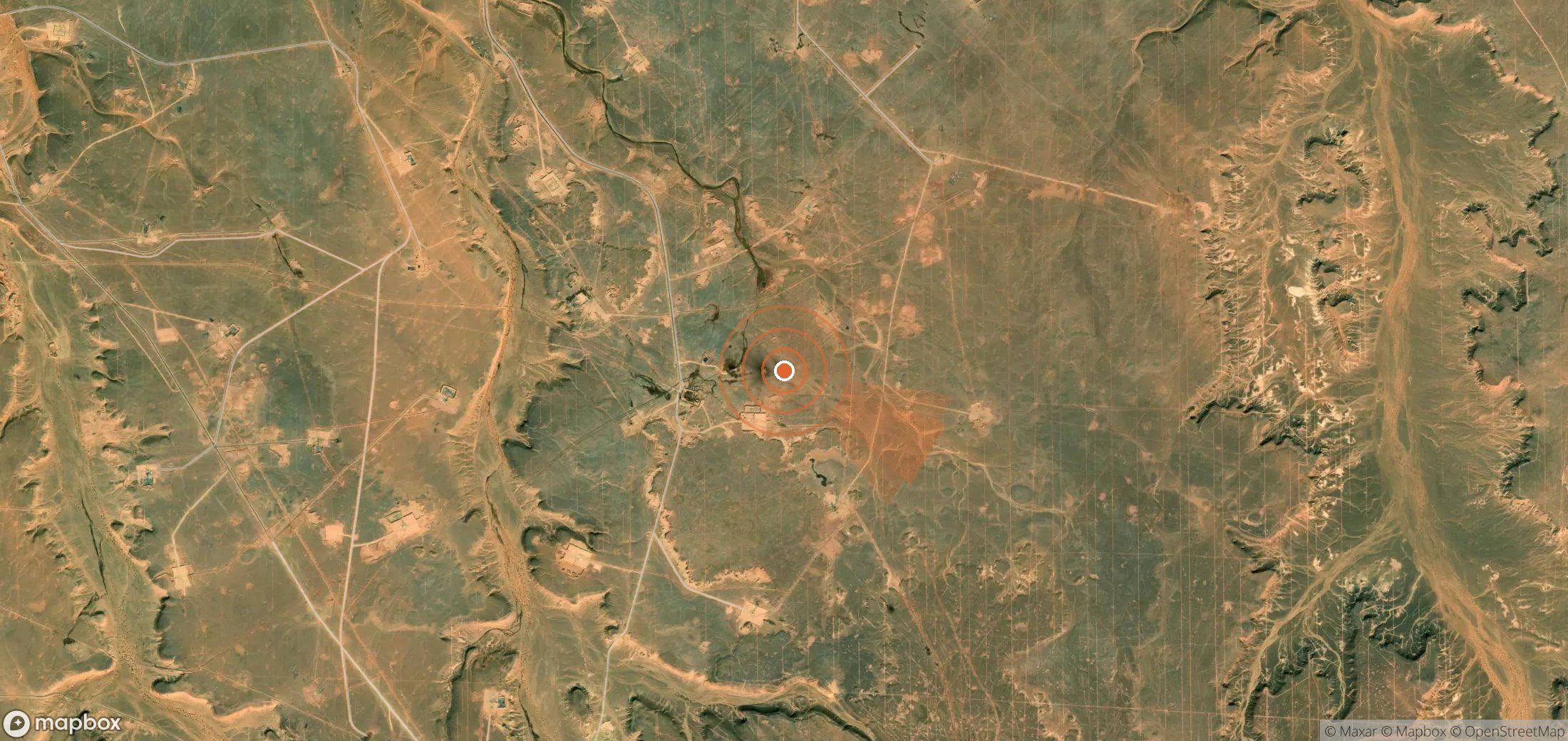 Satellite map of methane plume locations in Algeria
