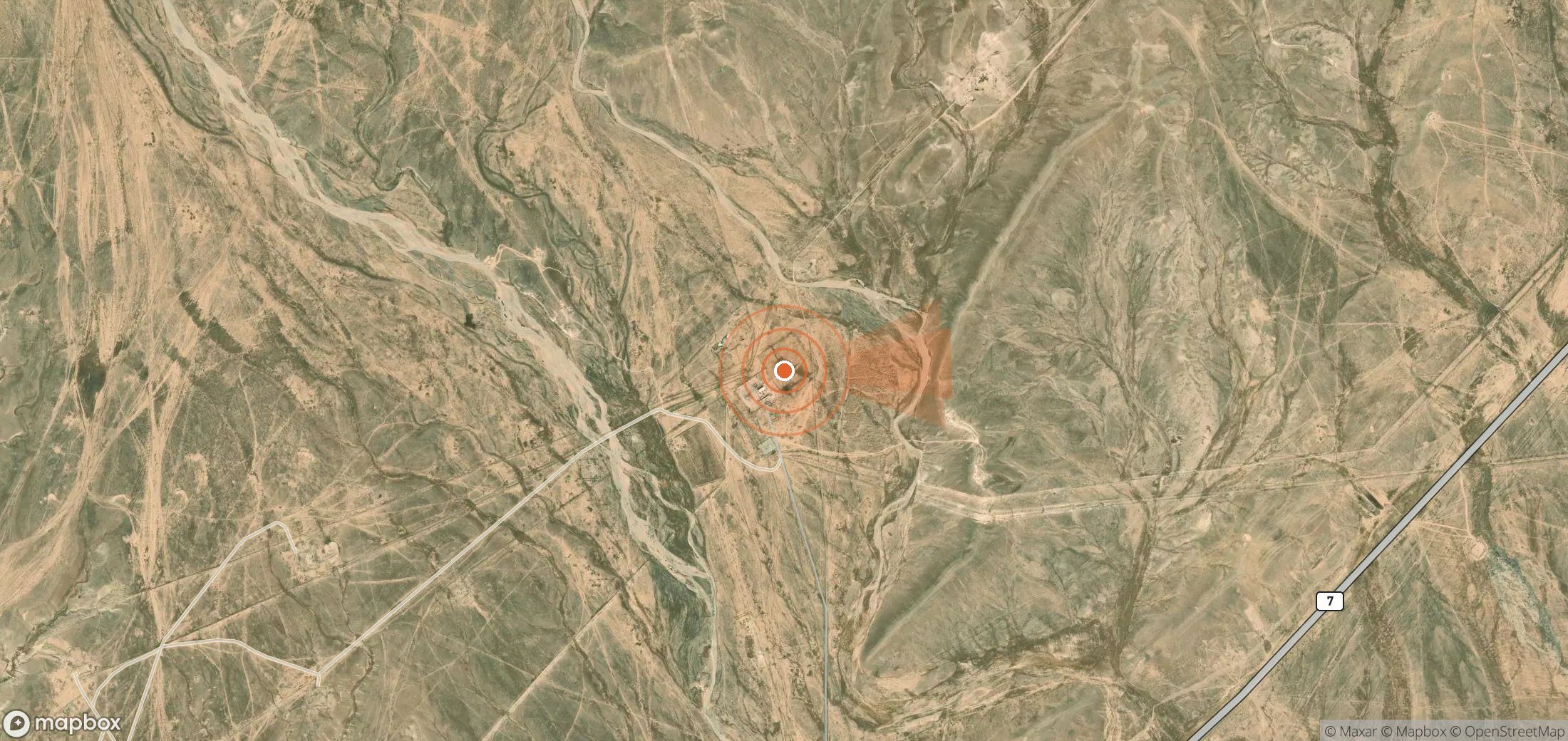 Mapa satelital de plumas de metano en Siria