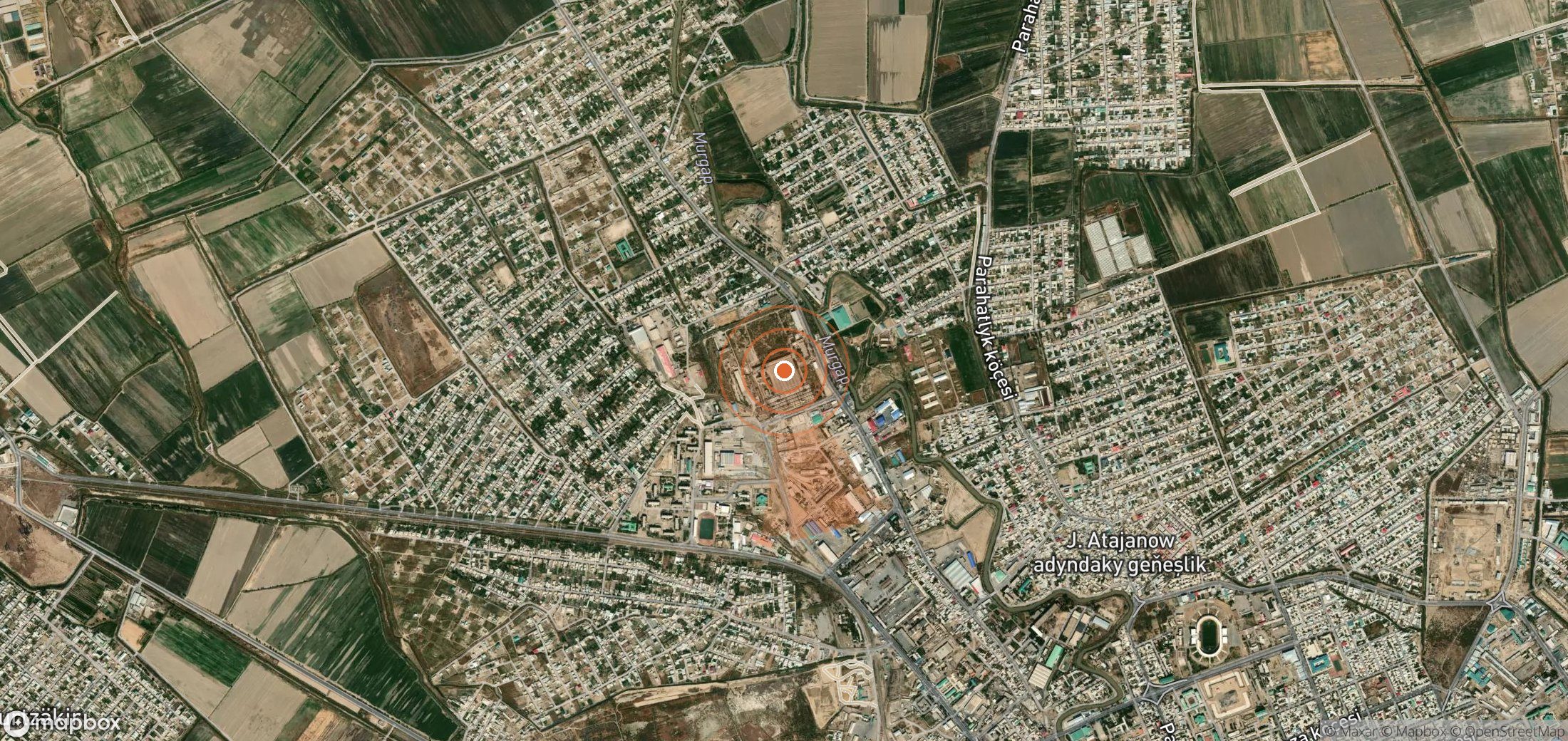 Mapa satelital de plumas de metano en Turkmenistán