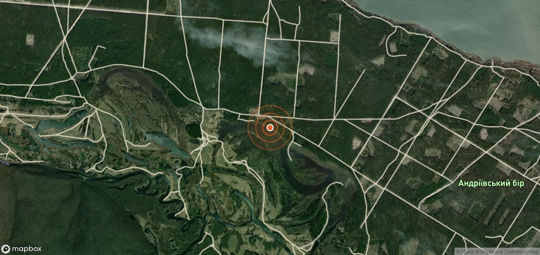 Satellite map of methane plume locations in Ukraine