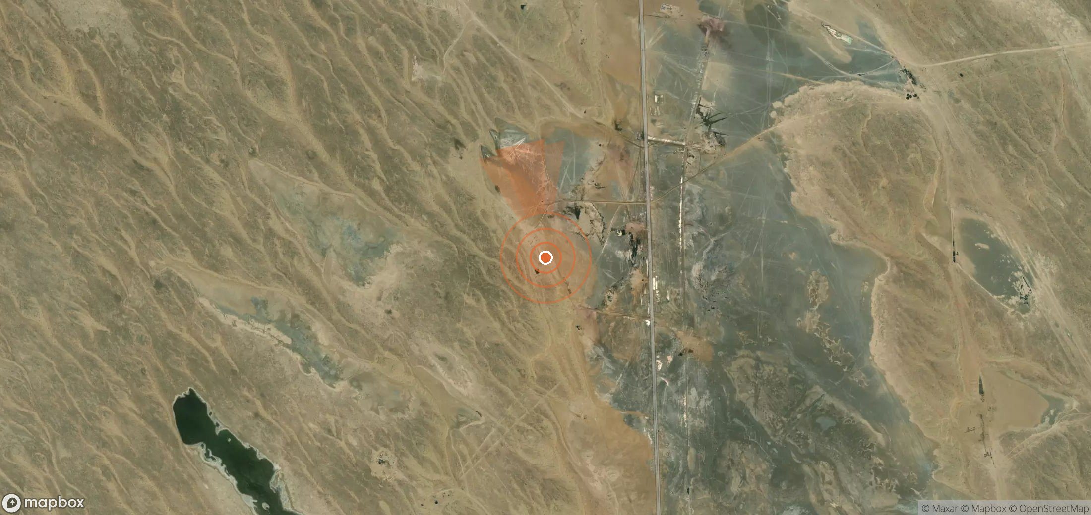 Satellite map of methane plume locations in Turkmenistan