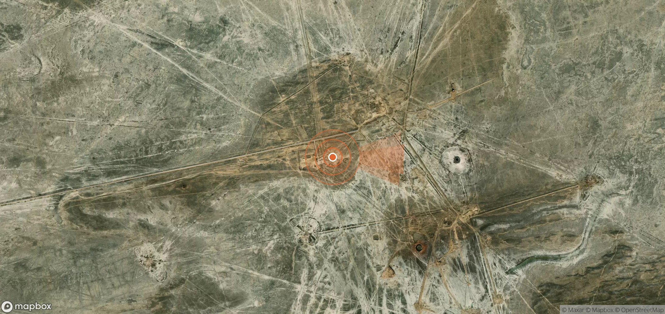 Mapa satelital de plumas de metano en Turkmenistán