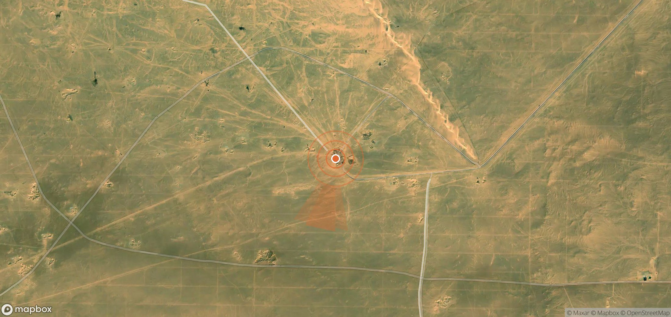 Satellite map of methane plume locations in Egypt