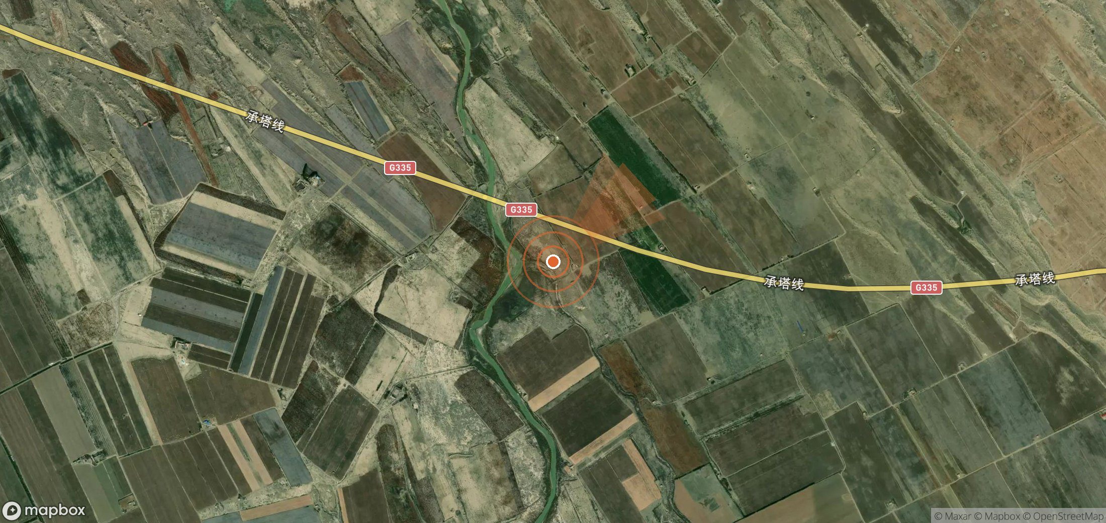 Satellite map of methane plume locations in China