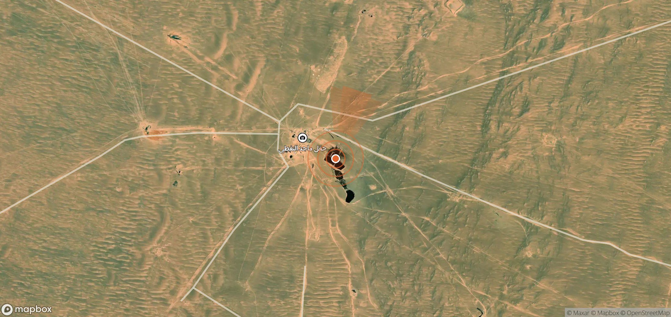 Mapa satelital de plumas de metano en Libia