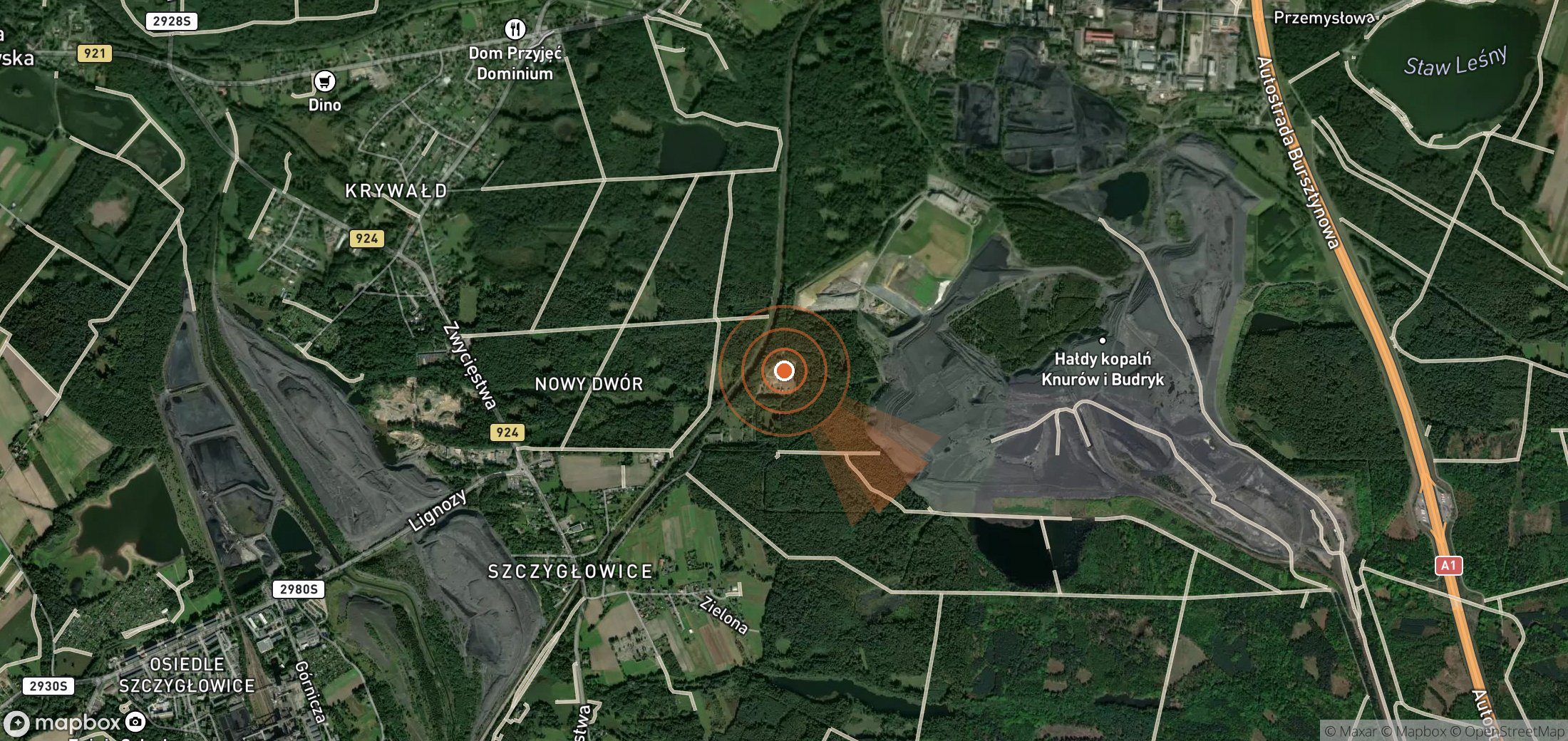 Mapa satelital de plumas de metano en Polonia