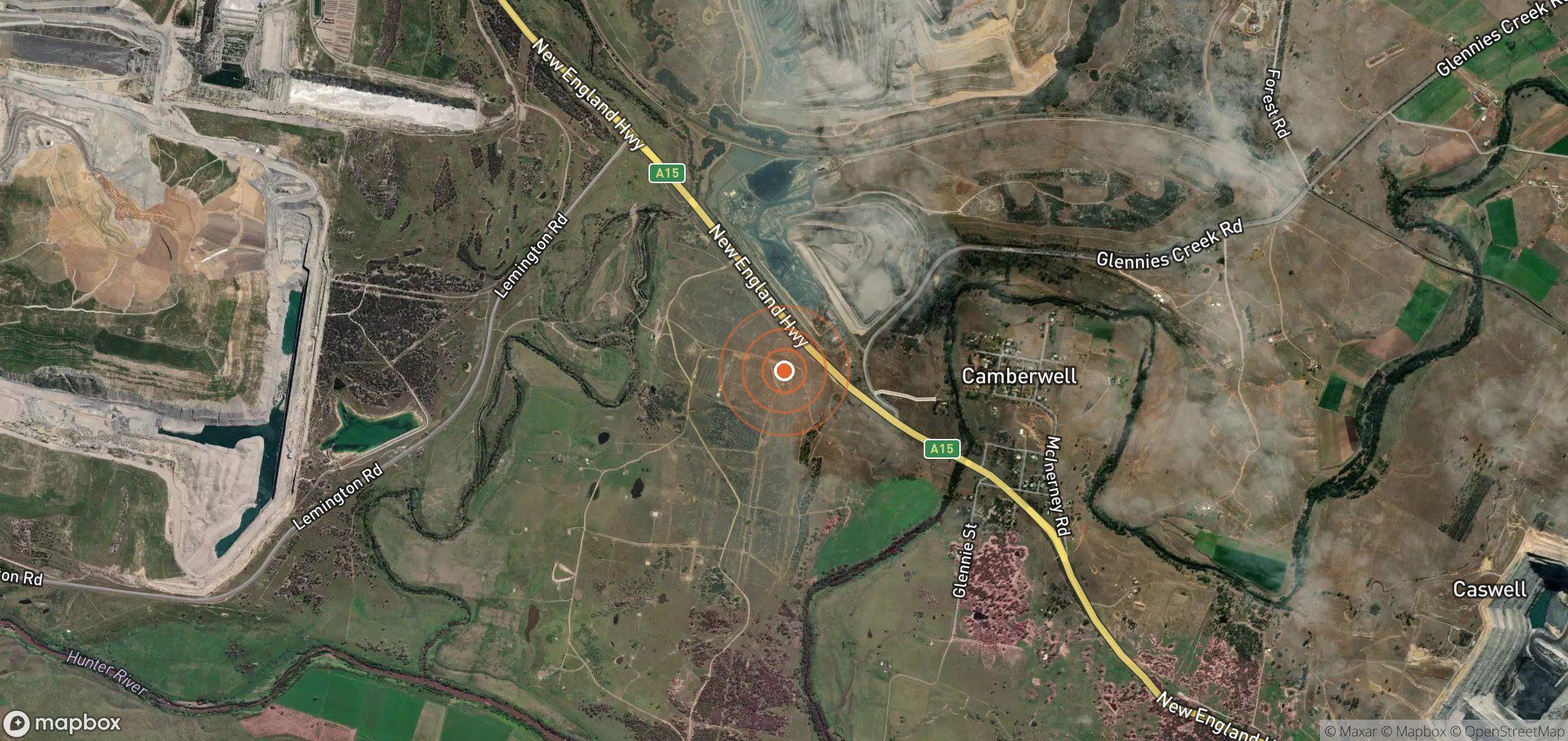 Satellite map of methane plume locations in Australia