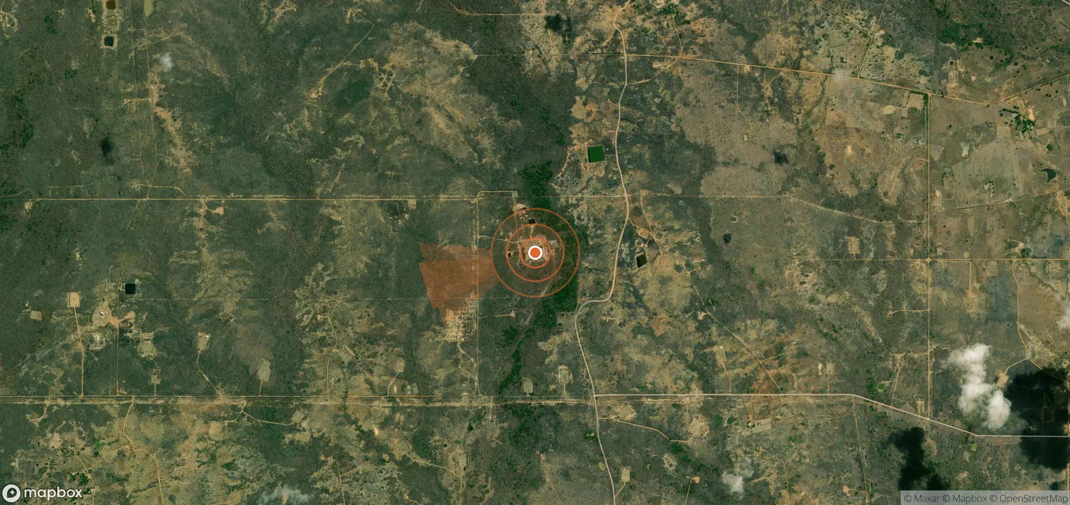 Satellite map of methane plume locations in Venezuela