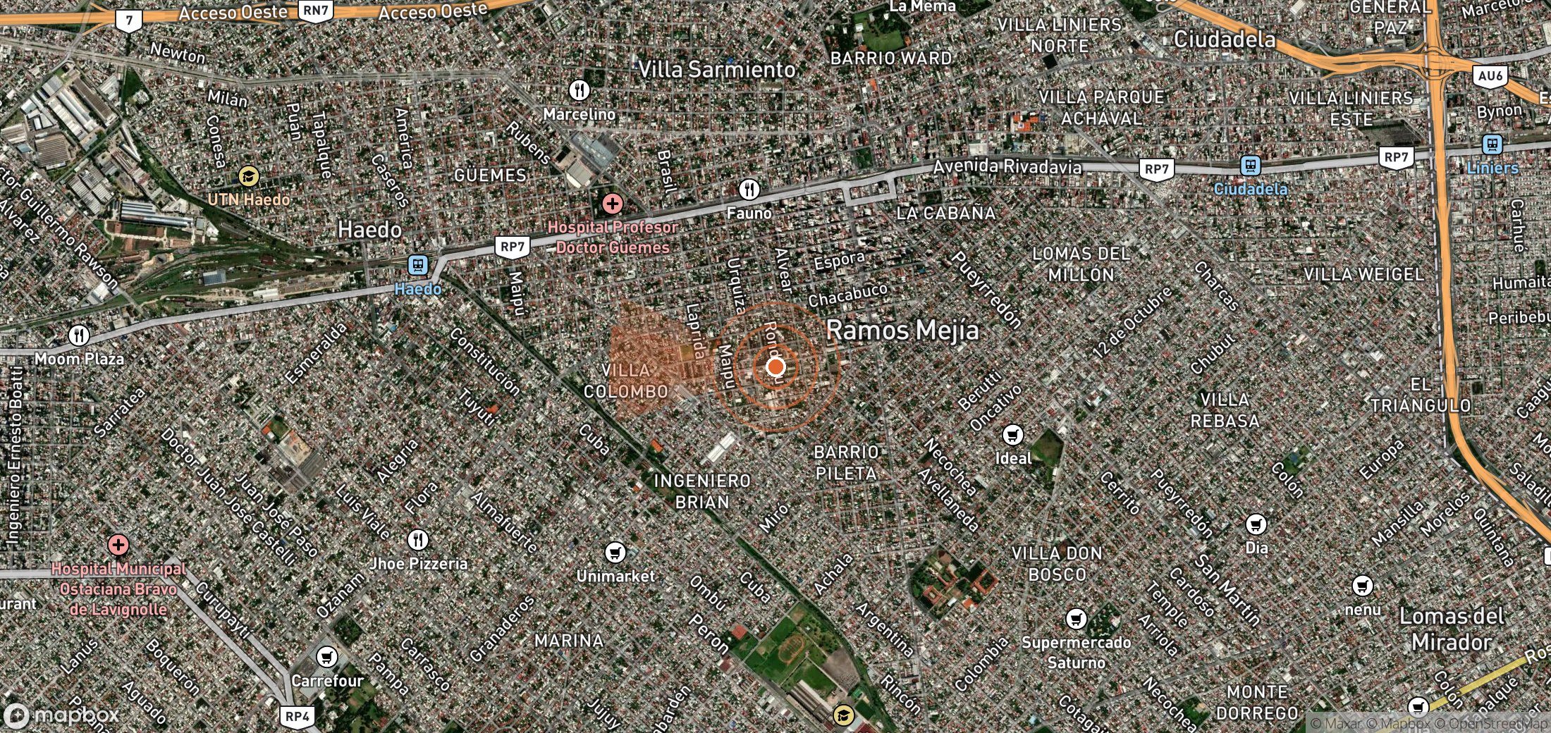 Satellite map of methane plume locations in Argentina