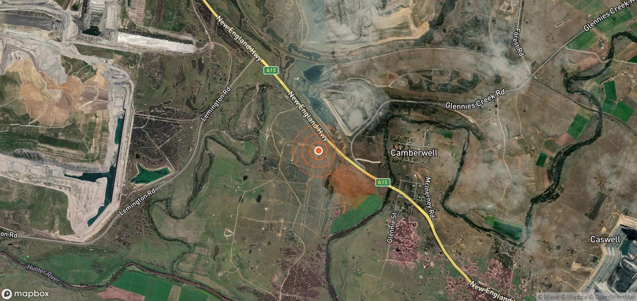 Satellite map of methane plume locations in Australia