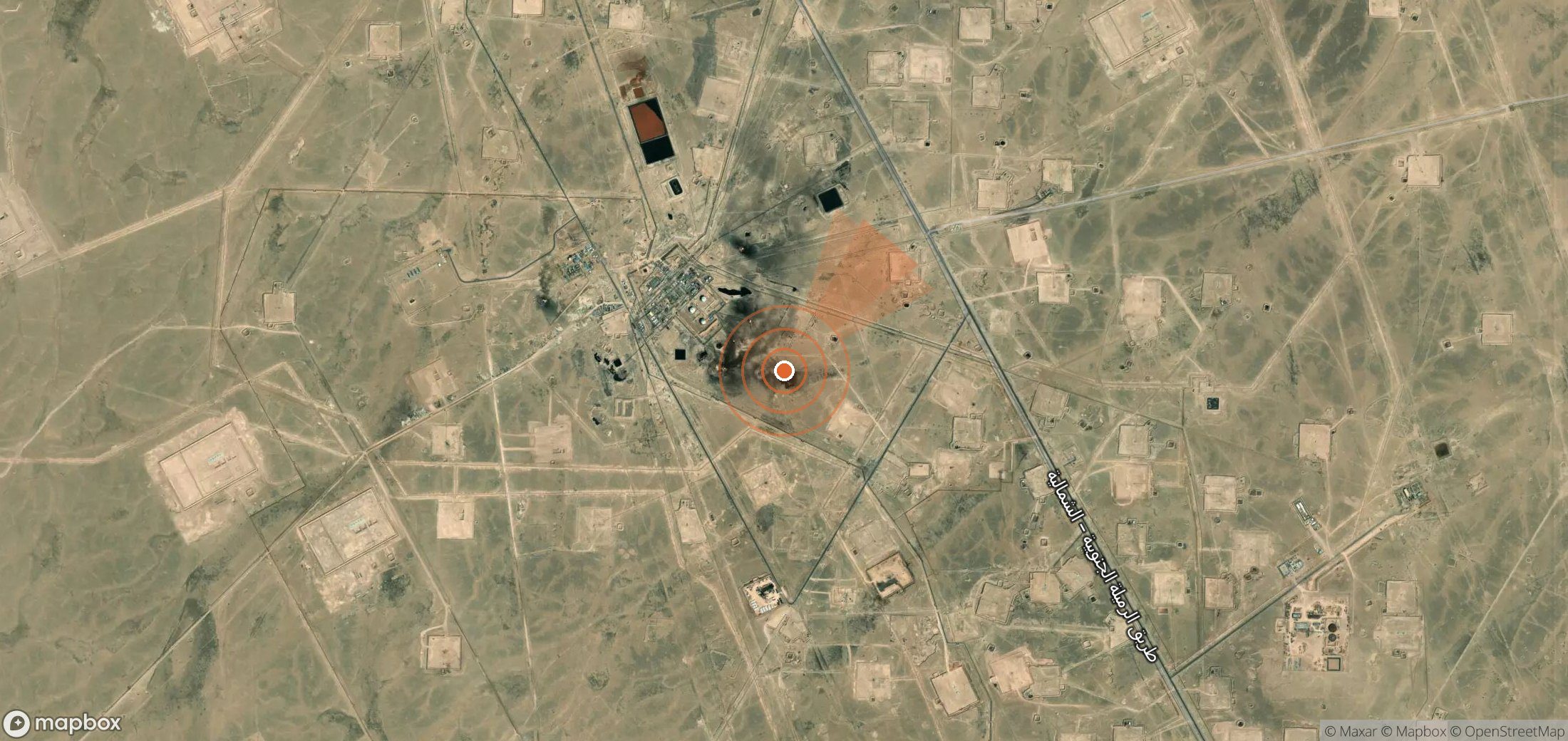 Mapa satelital de plumas de metano en Irak