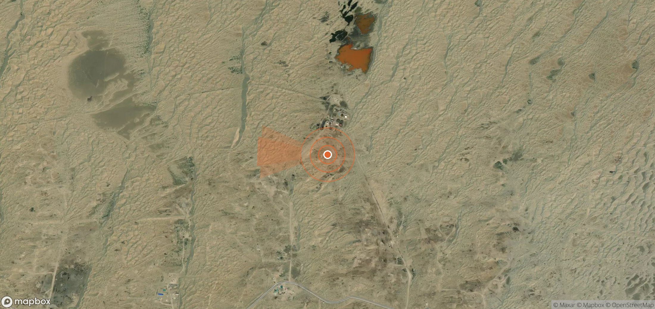 Mapa satelital de plumas de metano en Turkmenistán