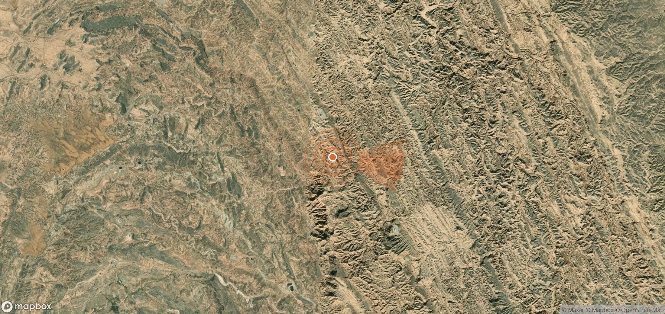 Satellite map of methane plume locations in Iran