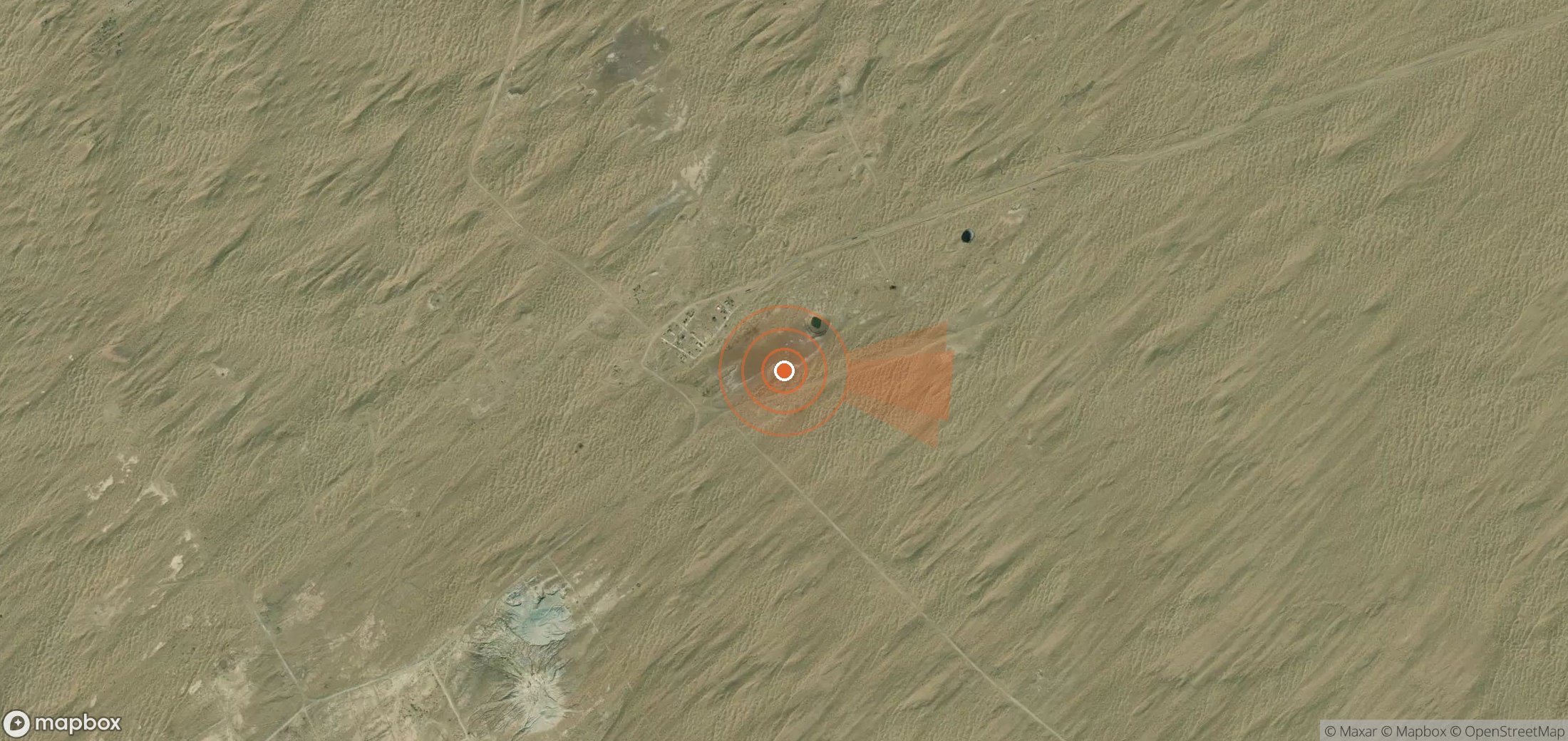 Mapa satelital de plumas de metano en Turkmenistán