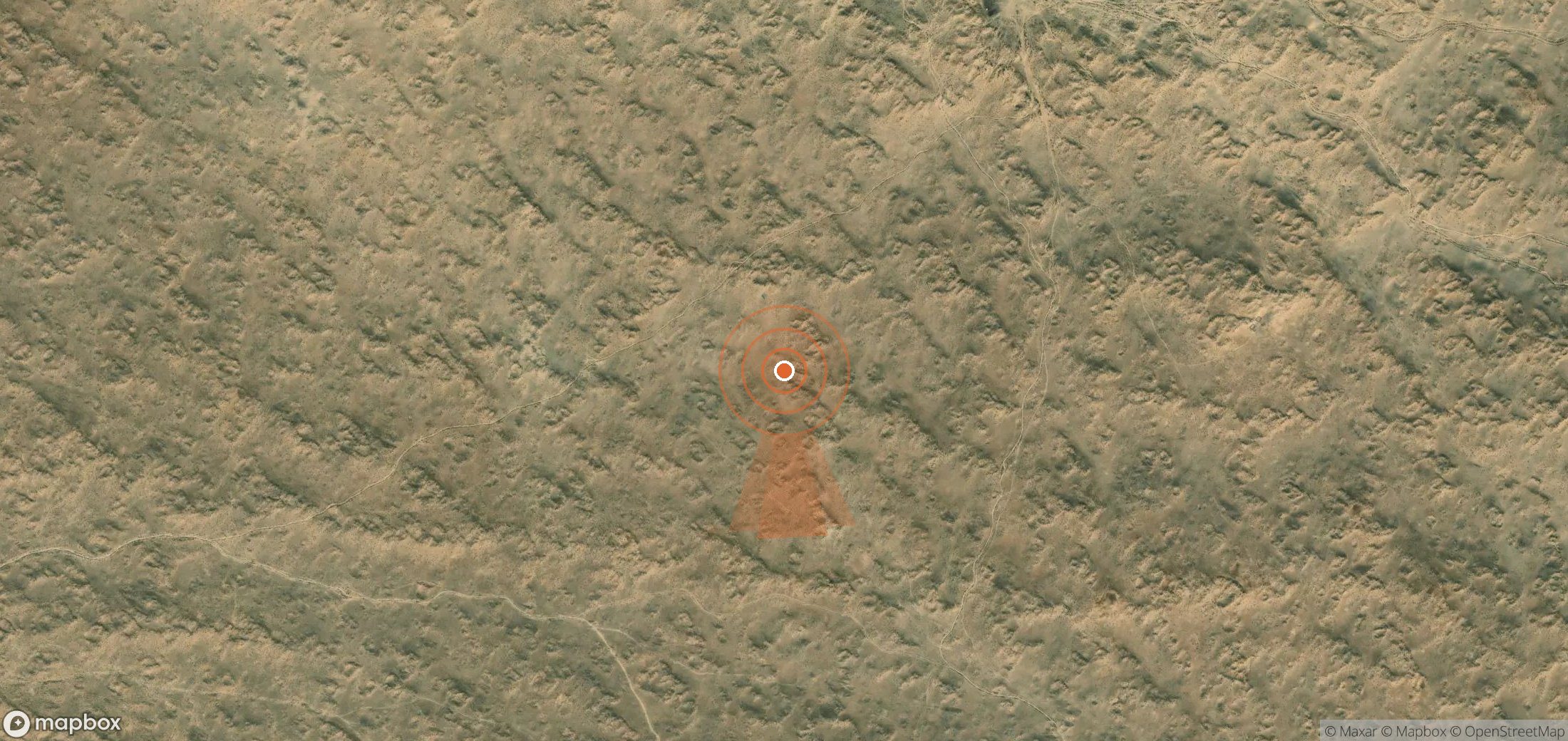 Satellite map of methane plume locations in Turkmenistan